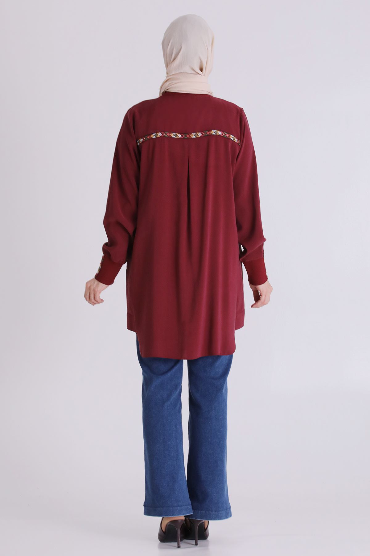 Büyük Beden Tesettür Kap 2554 Bordo