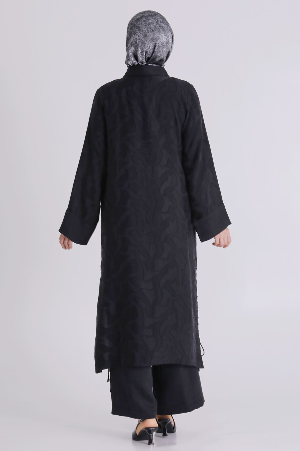 Büyük Beden Tesettür Pantolonlu Takım 35147 Siyah