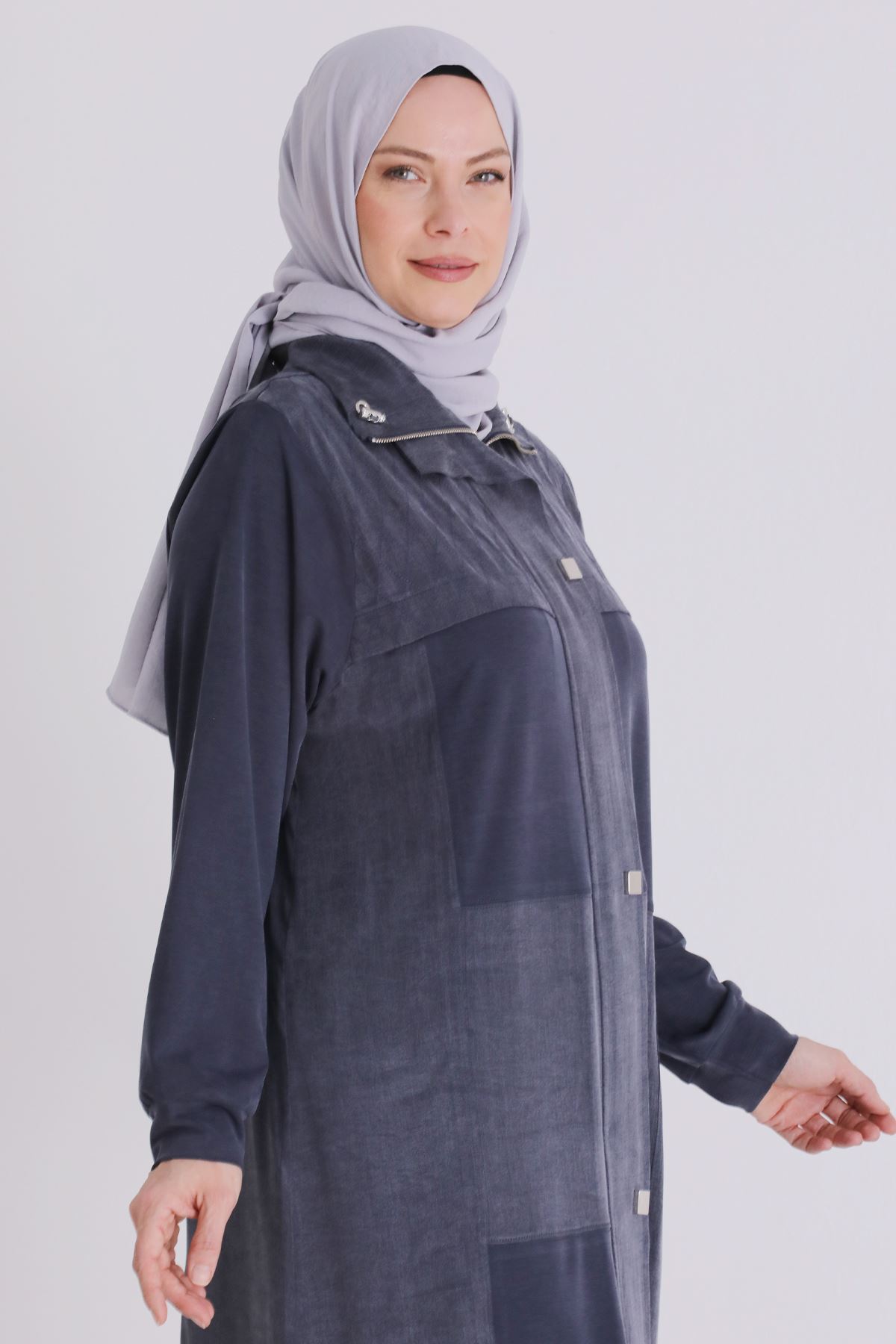 Büyük Beden Tesettür Pantolonlu Takım 35145 Lacivert