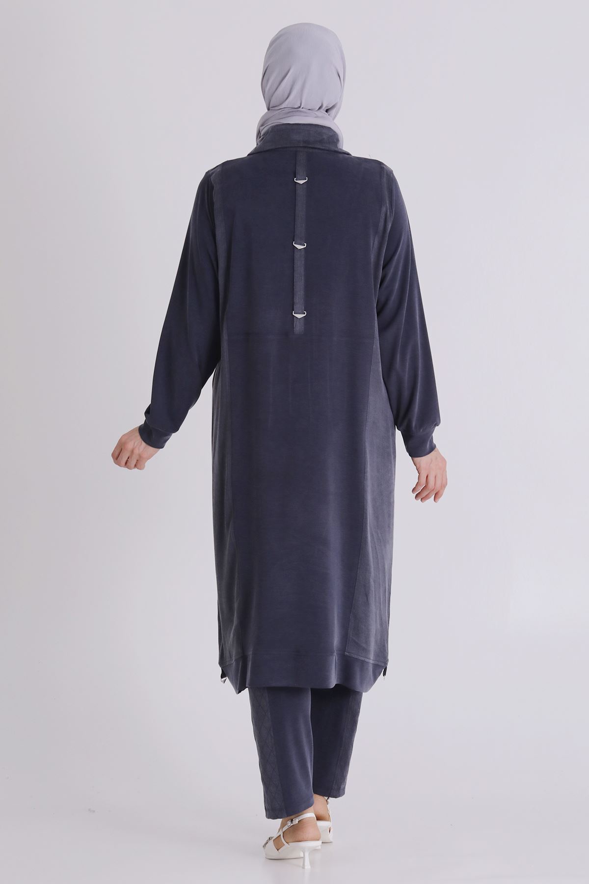 Büyük Beden Tesettür Pantolonlu Takım 35145 Lacivert