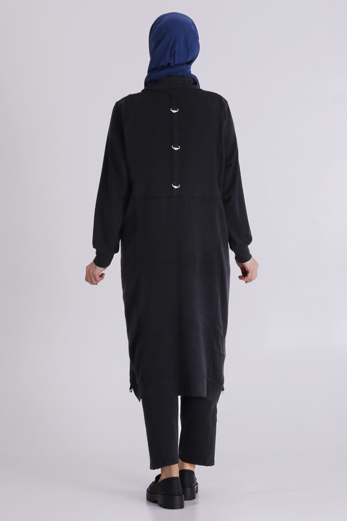 Büyük Beden Tesettür Pantolonlu Takım 35145 Siyah
