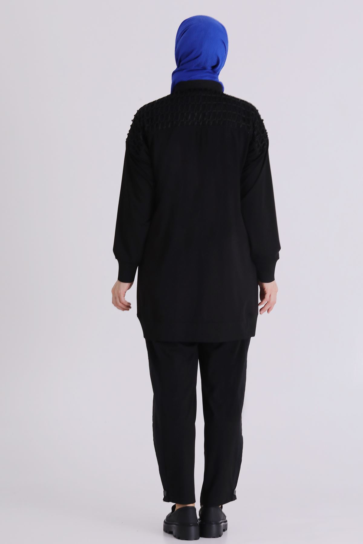 Büyük Beden Tesettür Pantolonlu Takım 35144 Siyah