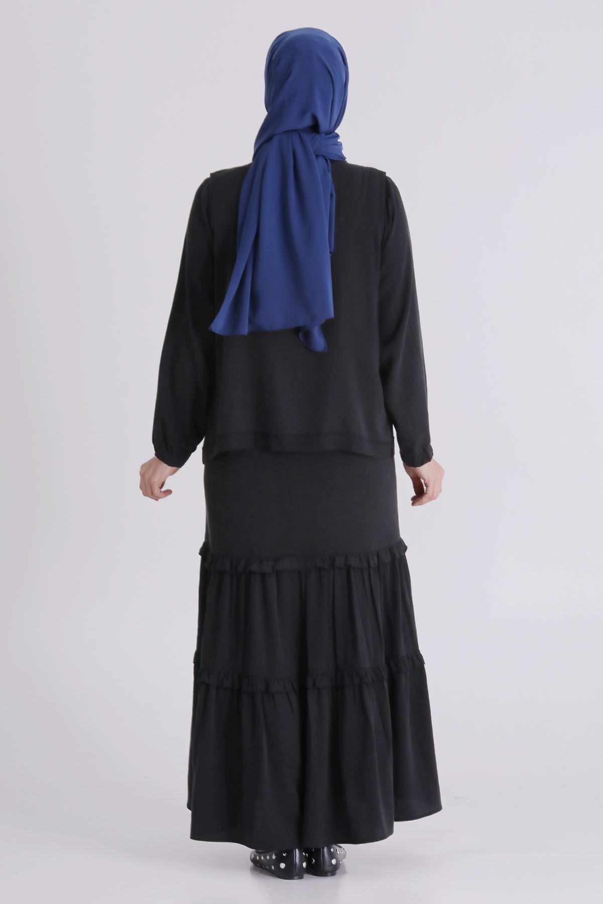 Büyük Beden Tesettür İkili Takım 4004 Siyah