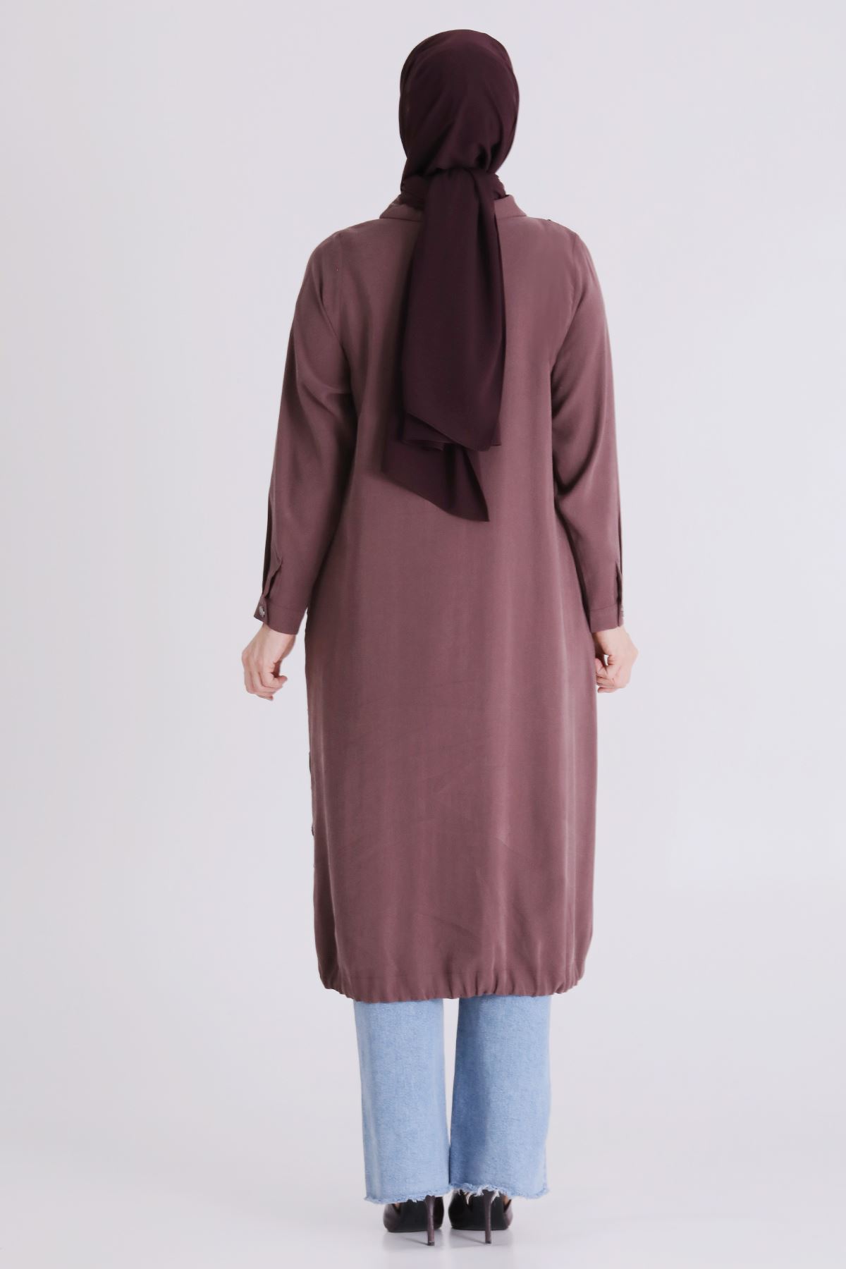 Büyük Beden Tesettür Kap 25146 Soft Mürdüm