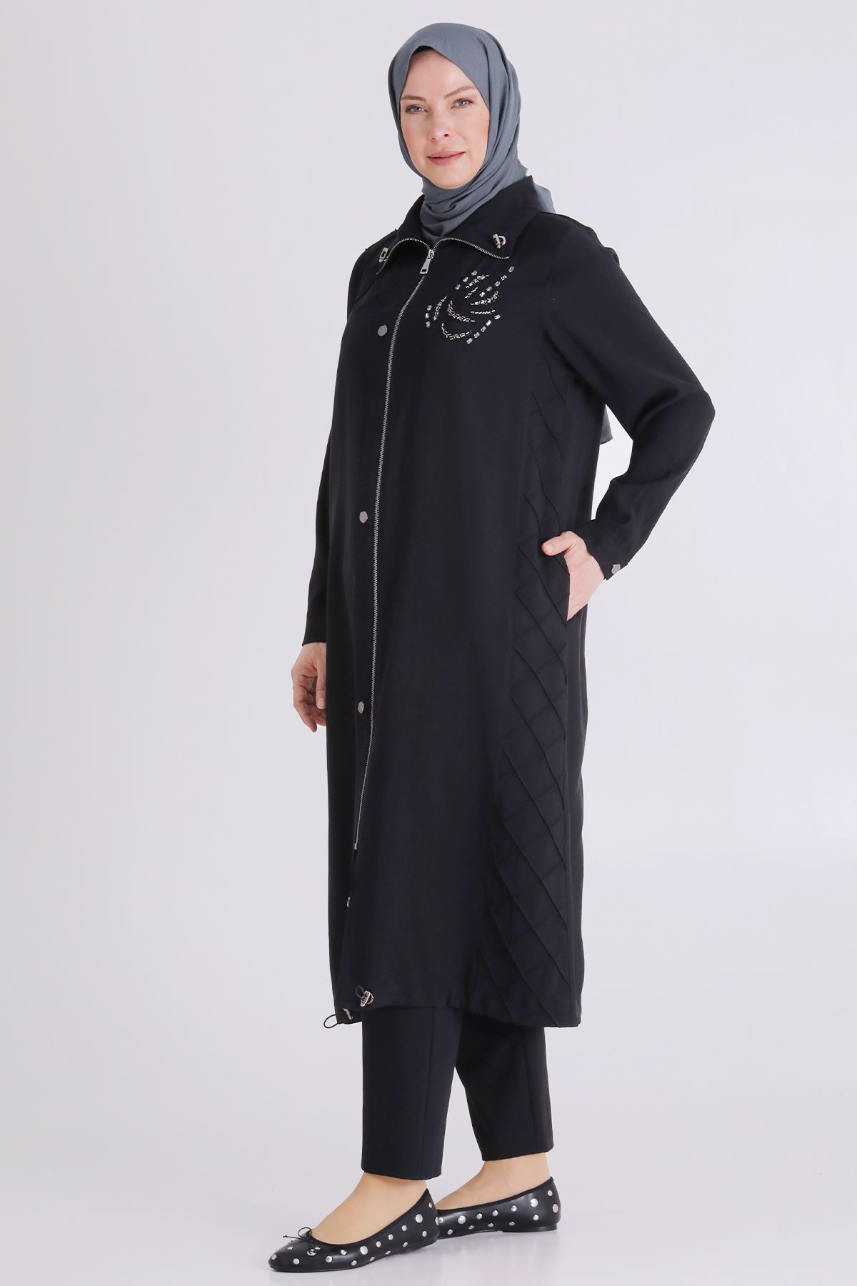 Büyük Beden Tesettür Kap 25146 Siyah