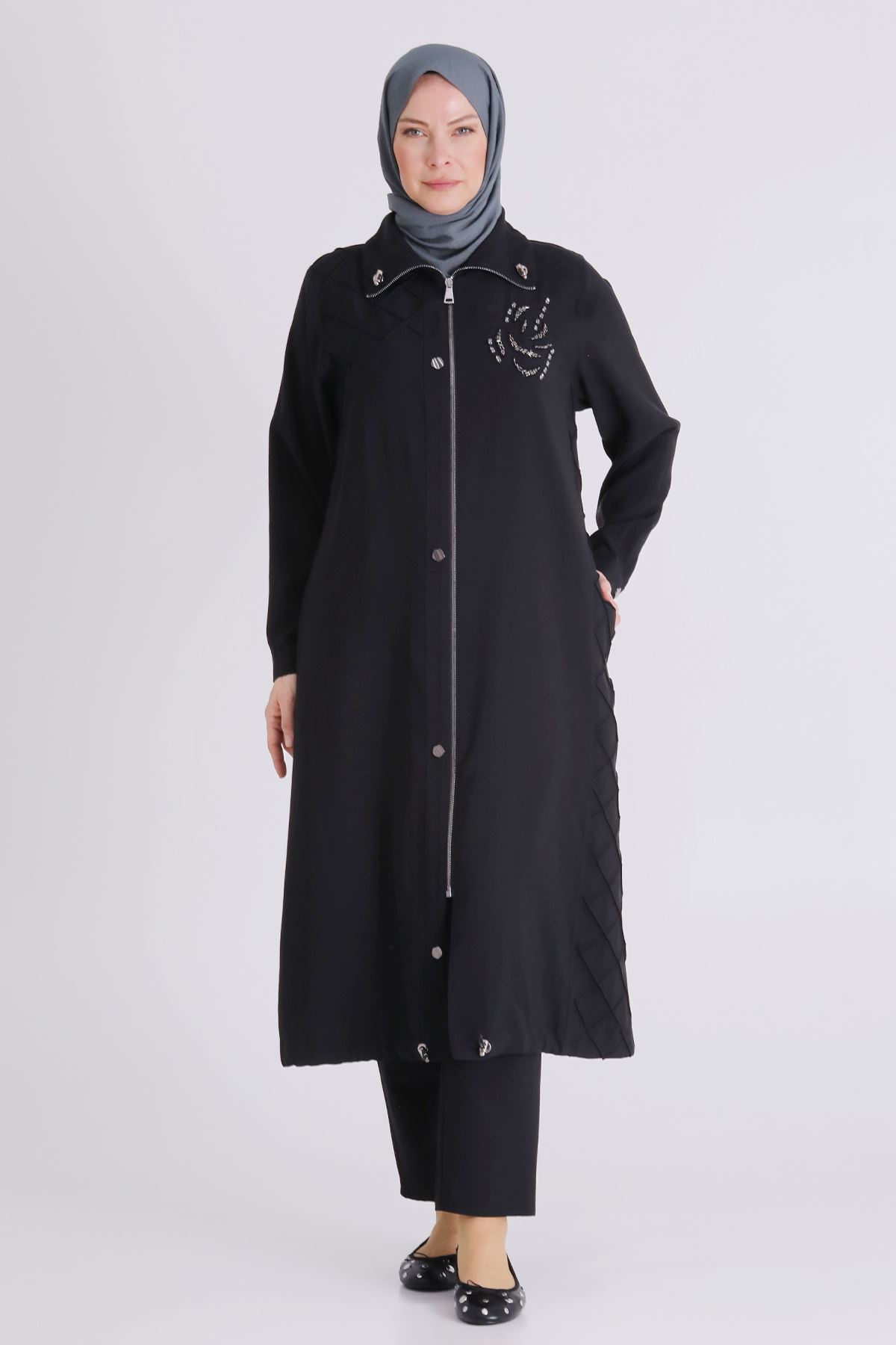 Büyük Beden Tesettür Kap 25146 Siyah