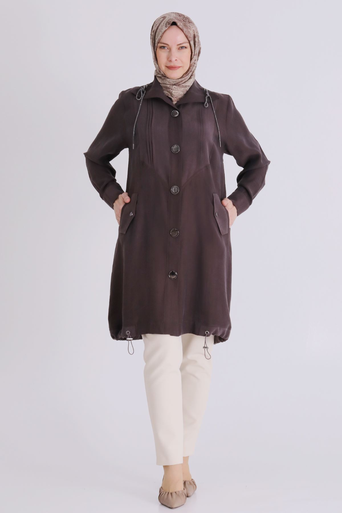 Büyük Beden Tesettür Kap 25144 Kakao