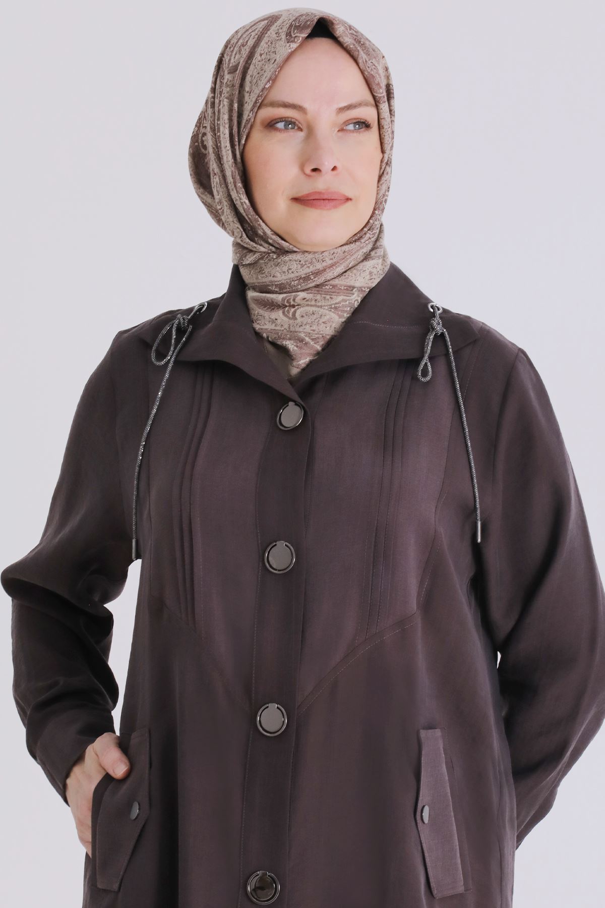 Büyük Beden Tesettür Kap 25144 Kakao