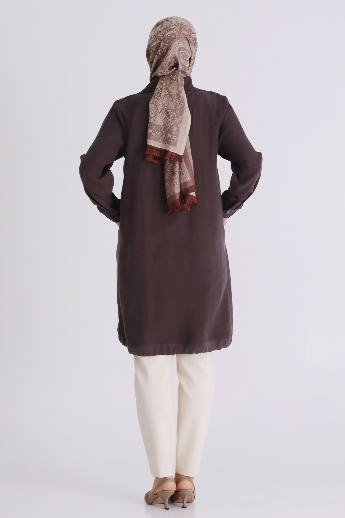 Büyük Beden Tesettür Kap 25144 Kakao