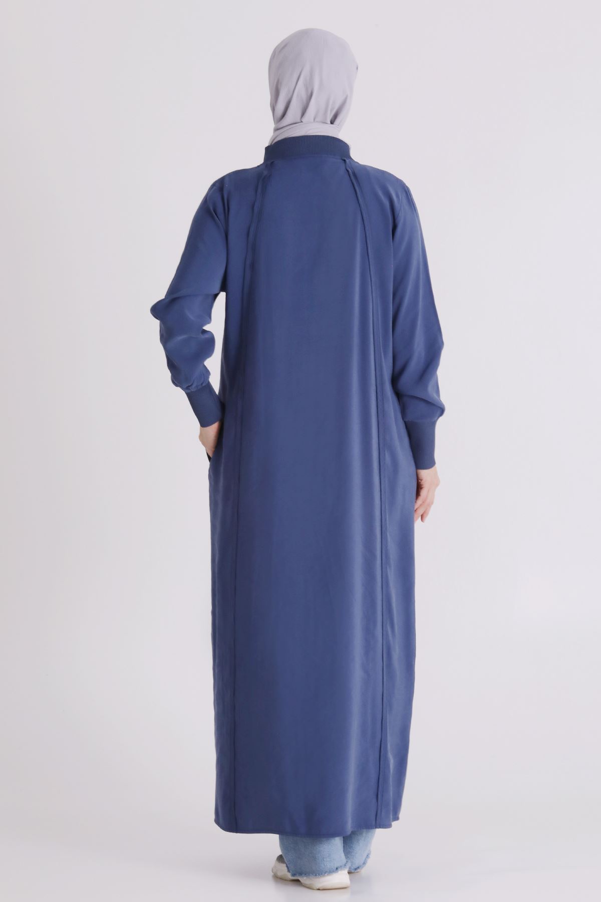 Büyük Beden Tesettür Ferace 2828 İndigo