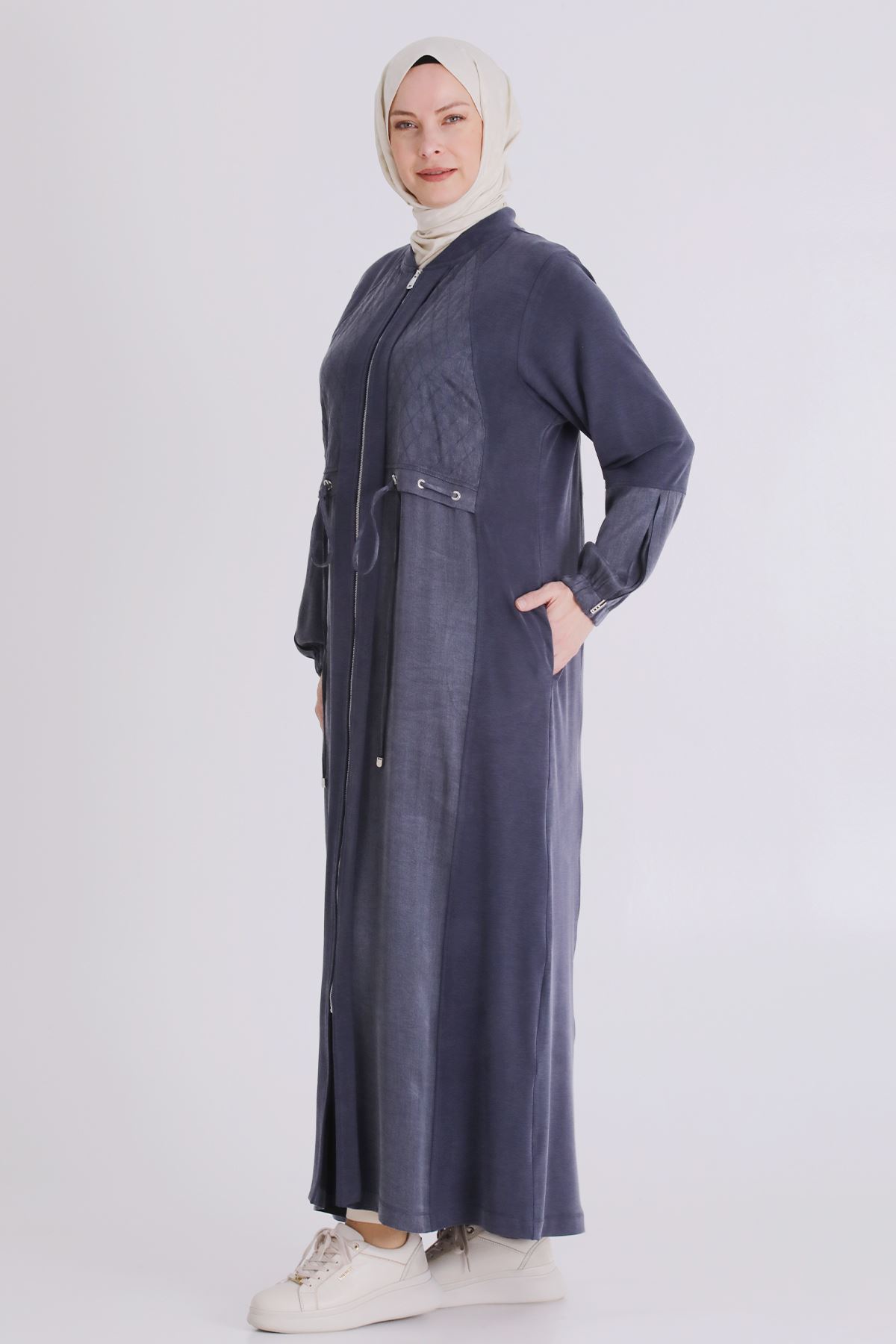Büyük Beden Tesettür Ferace 28082 Lacivert