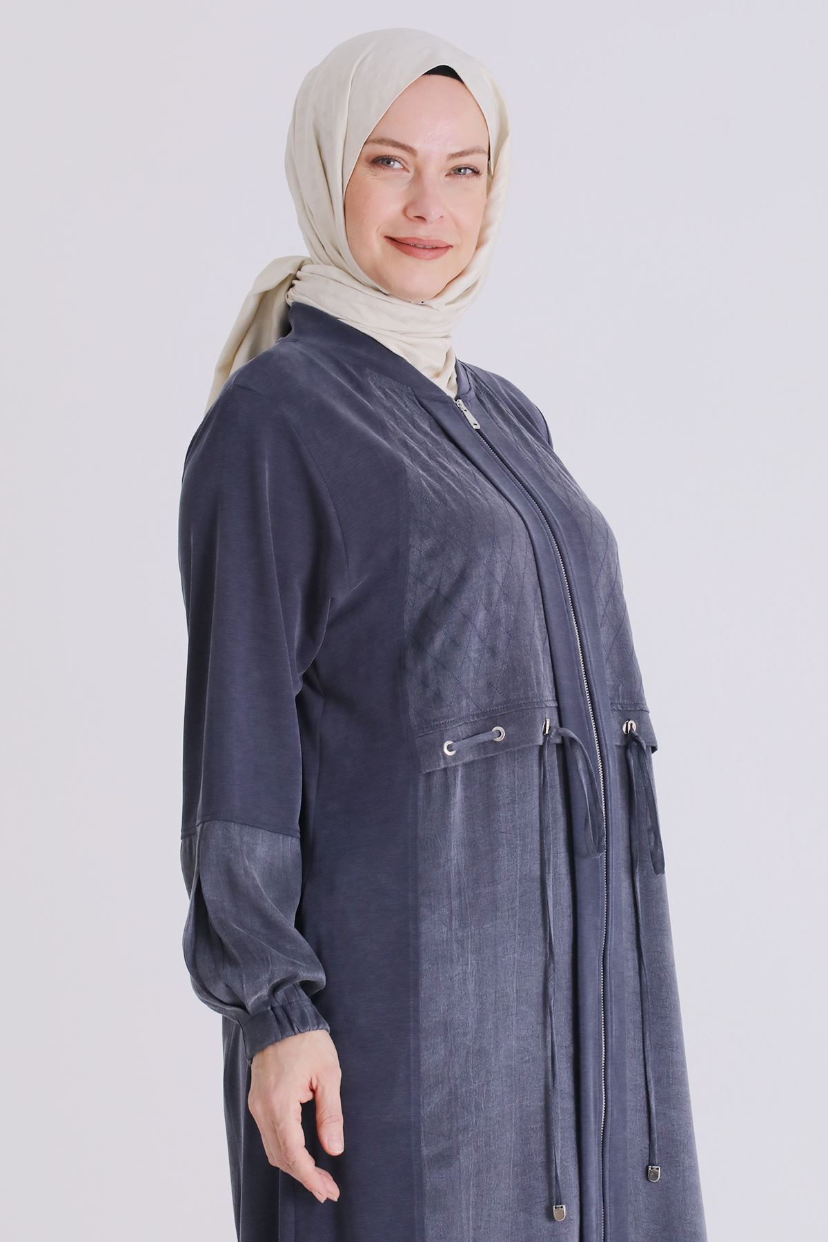 Büyük Beden Tesettür Ferace 28082 Lacivert