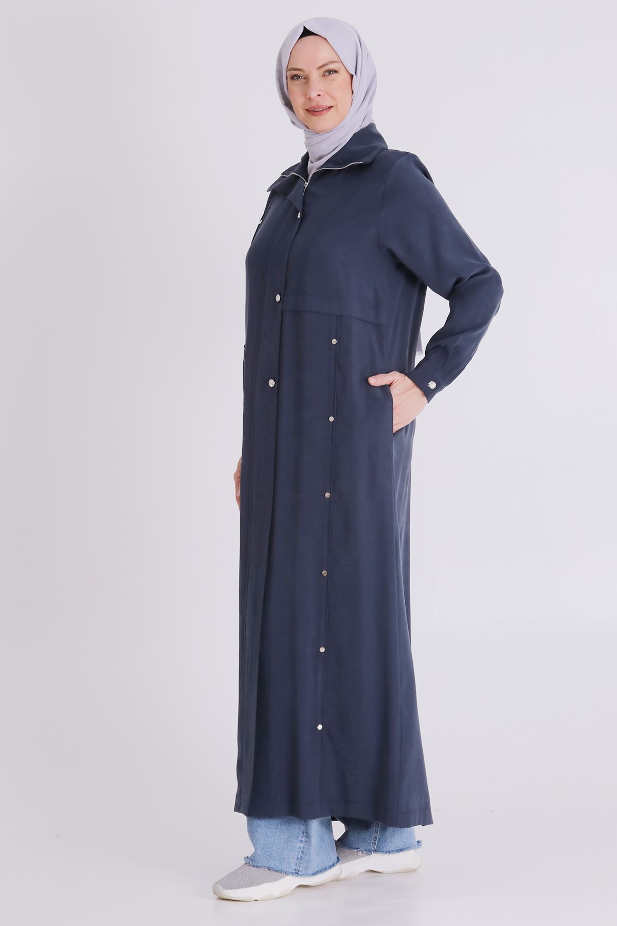 Büyük Beden Tesettür Ferace 28079 Lacivert