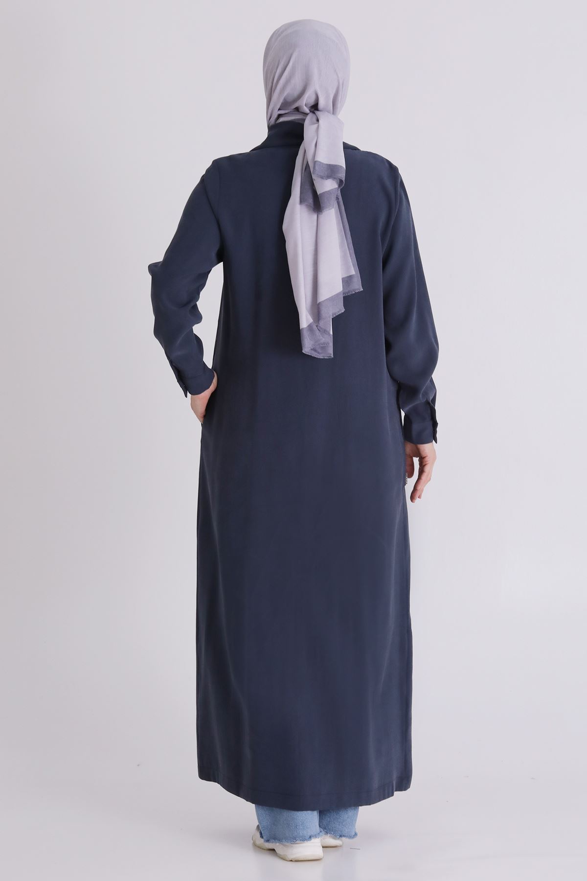 Büyük Beden Tesettür Ferace 28079 Lacivert