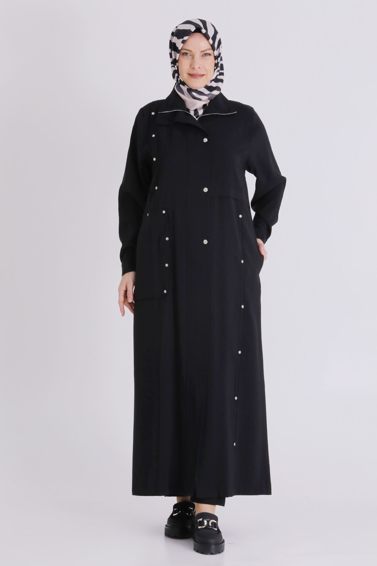 Büyük Beden Tesettür Ferace 28079 Siyah