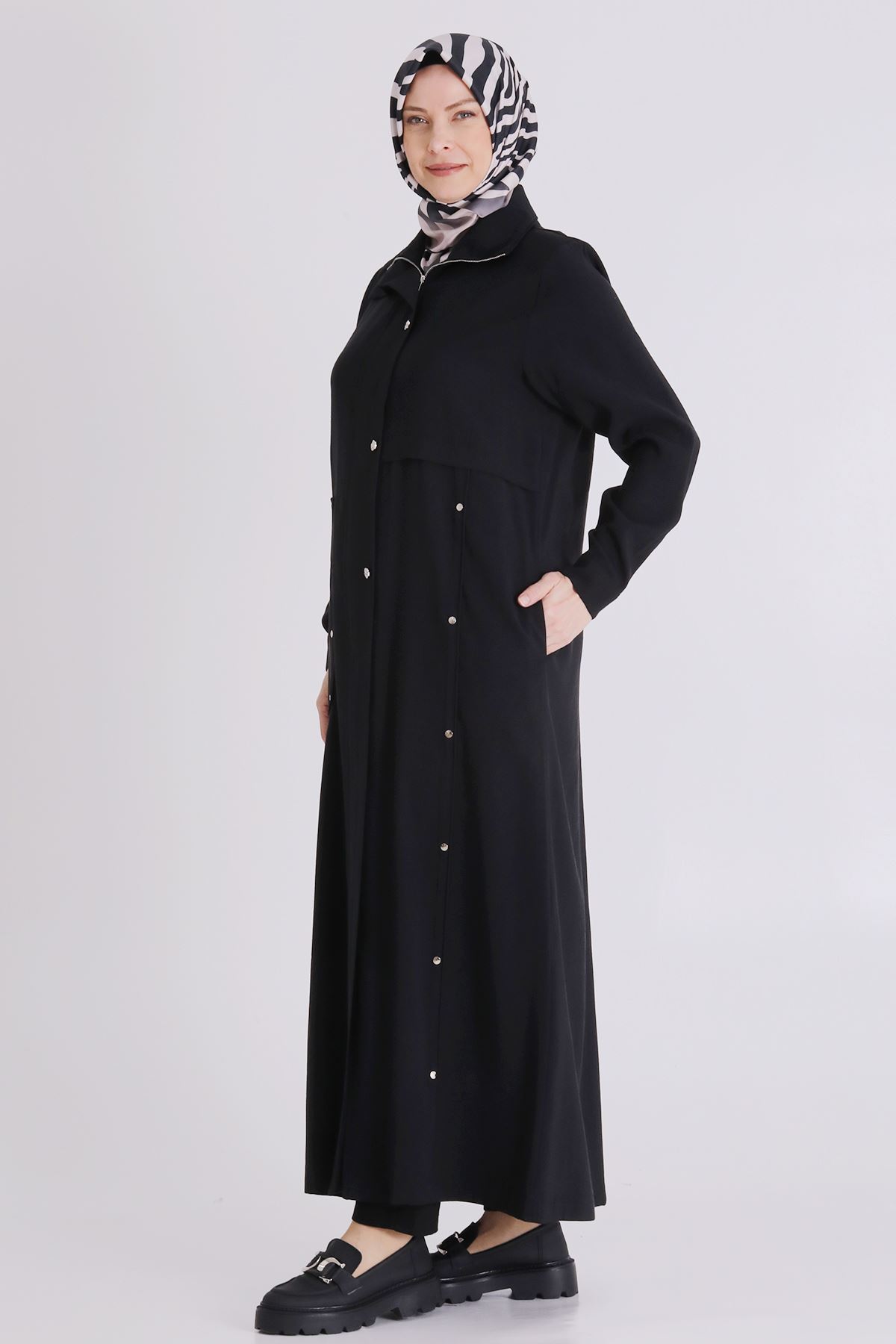 Büyük Beden Tesettür Ferace 28079 Siyah