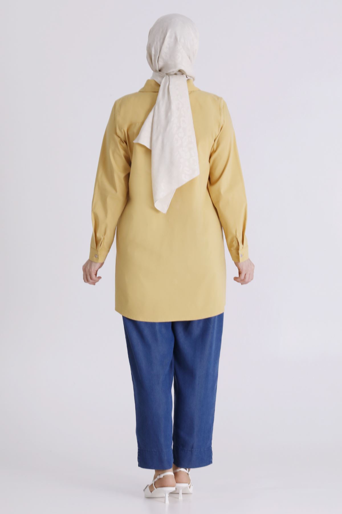 Büyük Beden Tesettür Tunik 2358 Safran