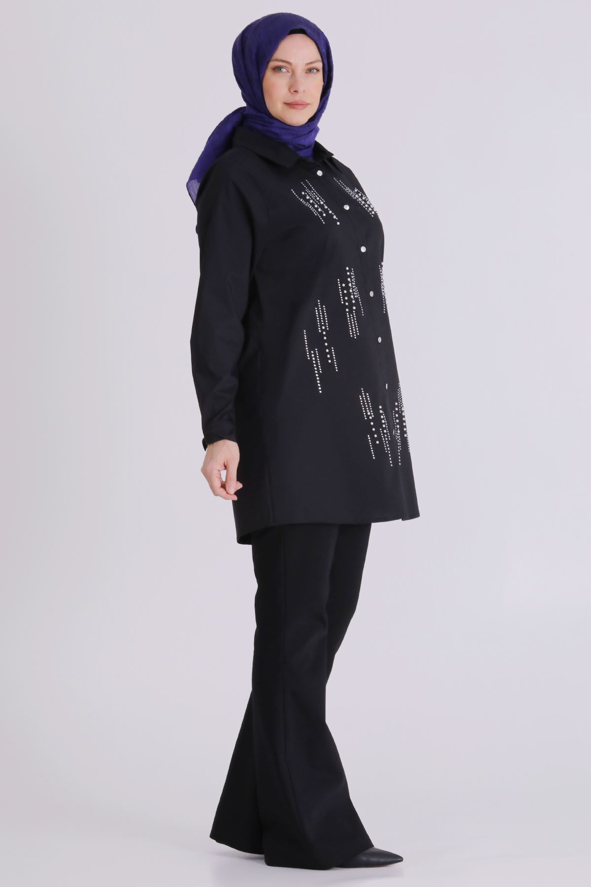 Büyük Beden Tesettür Tunik 2358 Siyah