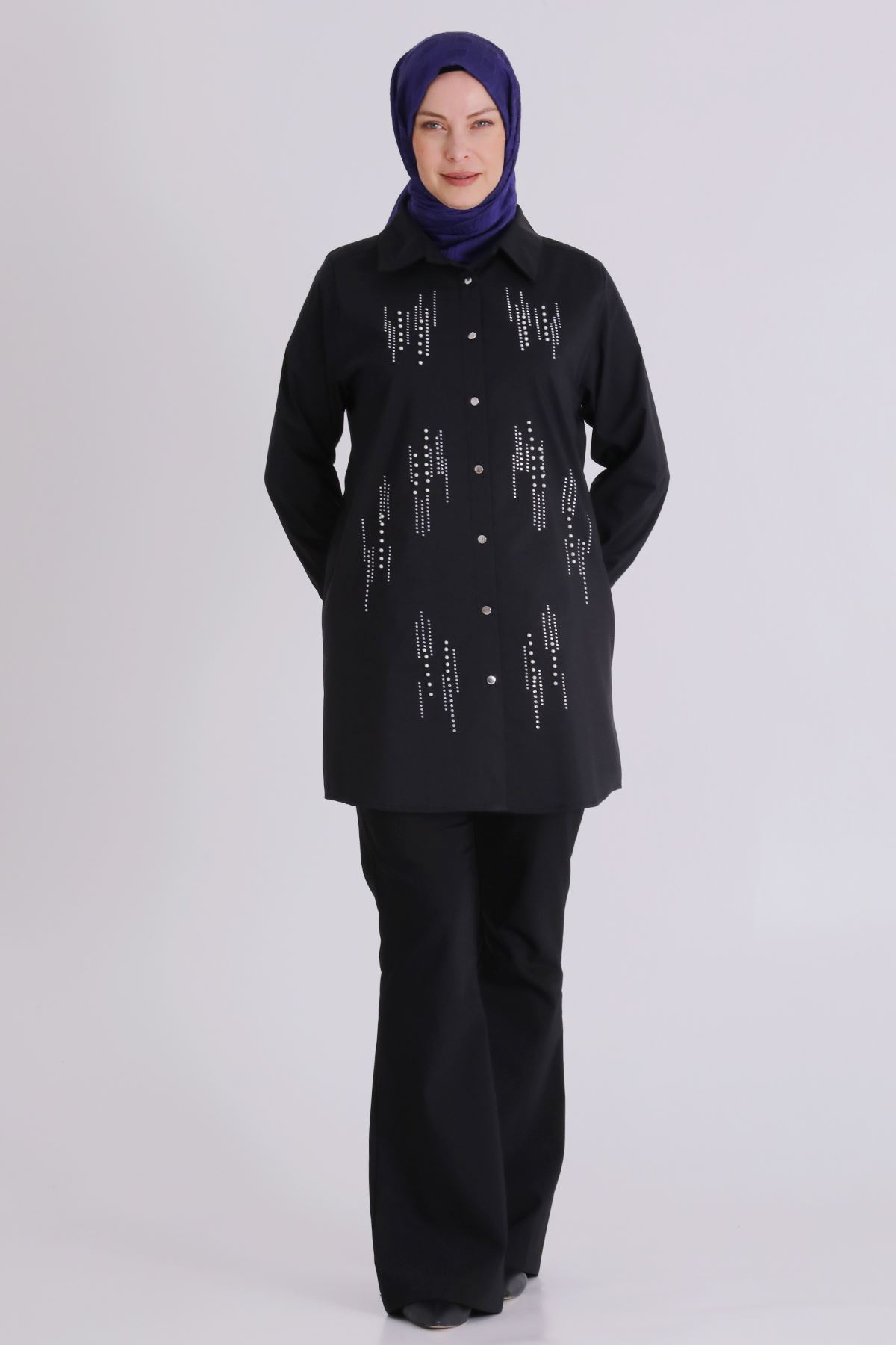 Büyük Beden Tesettür Tunik 2358 Siyah