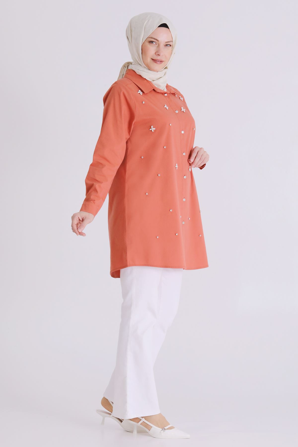 Büyük Beden Tesettür Tunik 2357 Şeftali