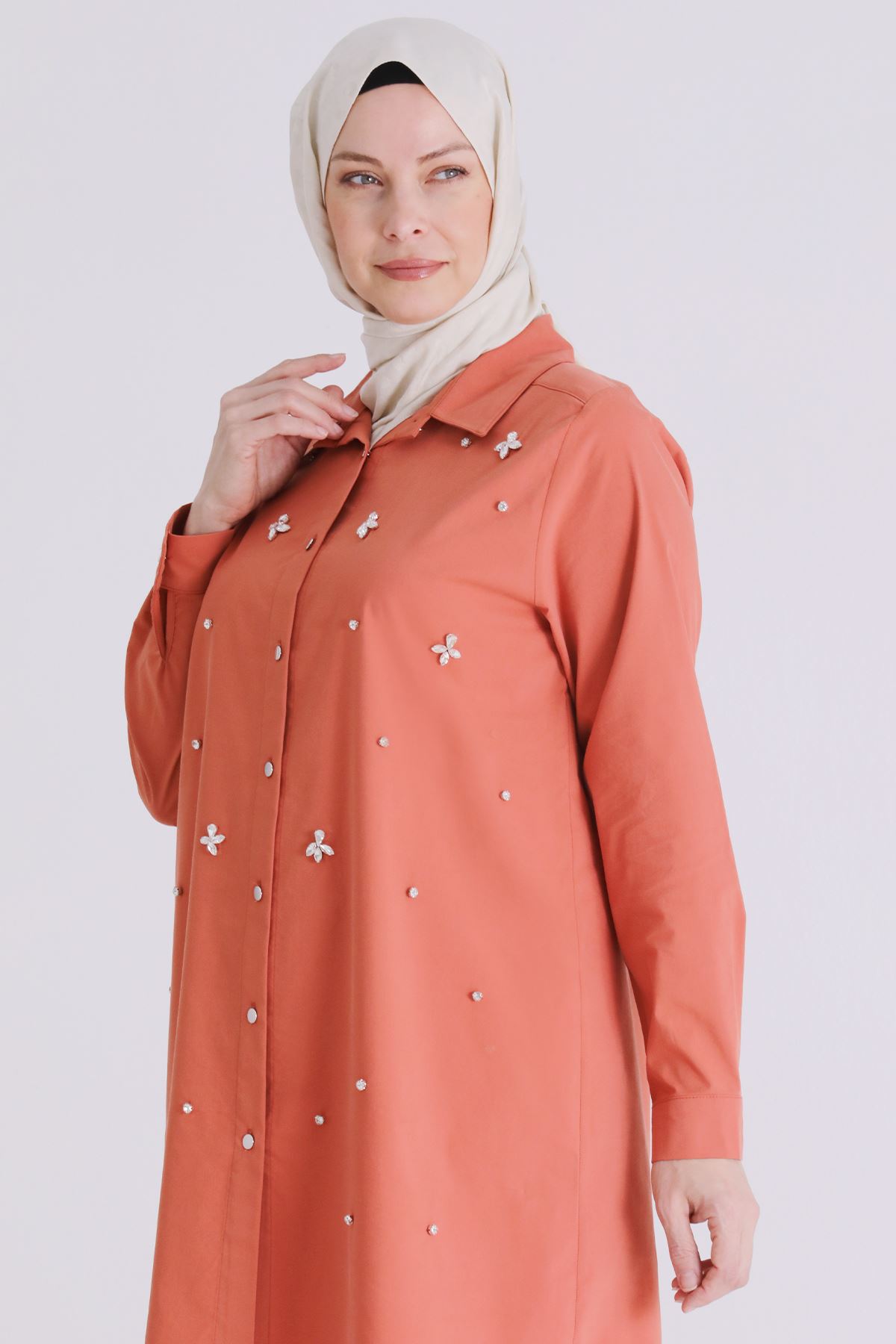 Büyük Beden Tesettür Tunik 2357 Şeftali
