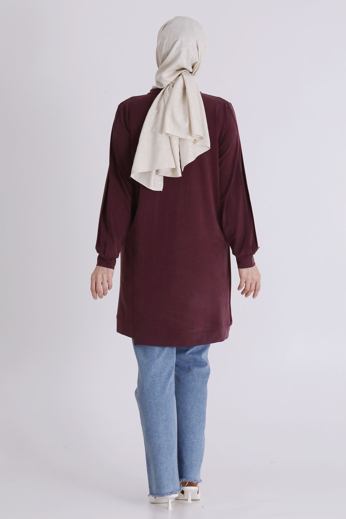 Büyük Beden Tesettür Tunik 20140 Vişne