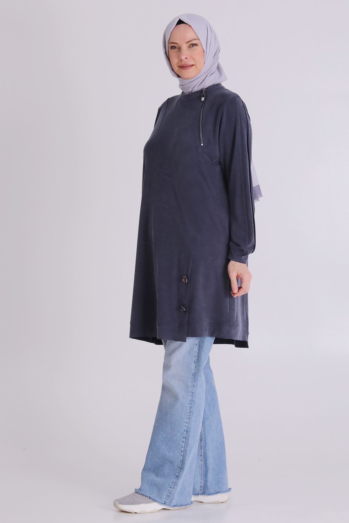 Büyük Beden Tesettür Tunik 20140 Lacivert