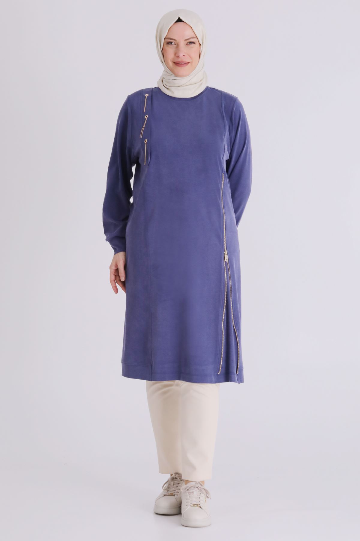 Büyük Beden Tesettür Tunik 20139 İndigo
