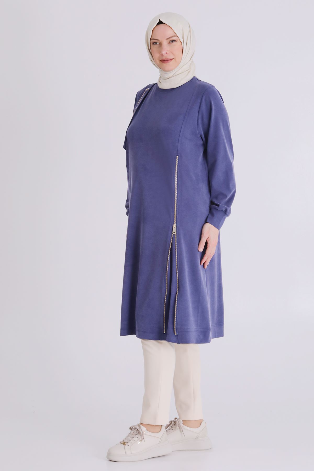 Büyük Beden Tesettür Tunik 20139 İndigo