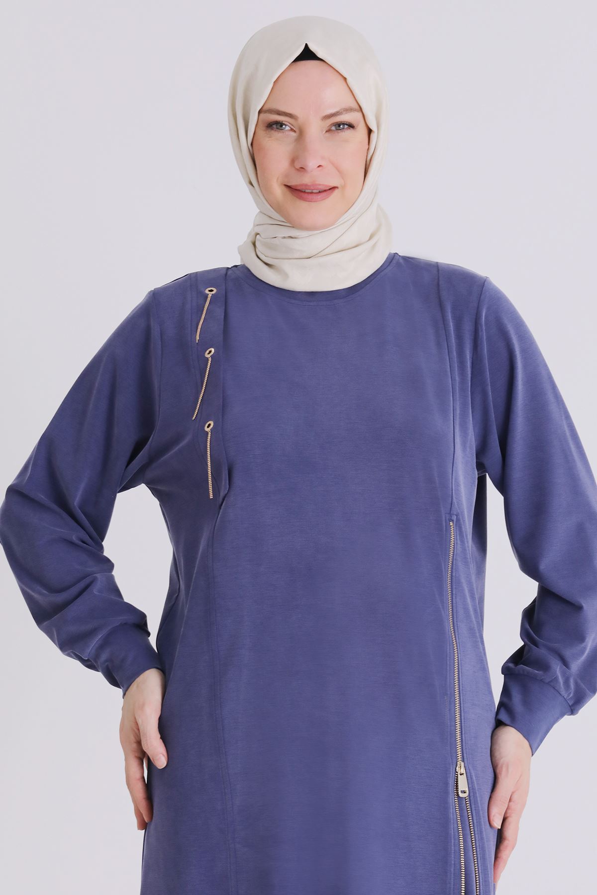Büyük Beden Tesettür Tunik 20139 İndigo