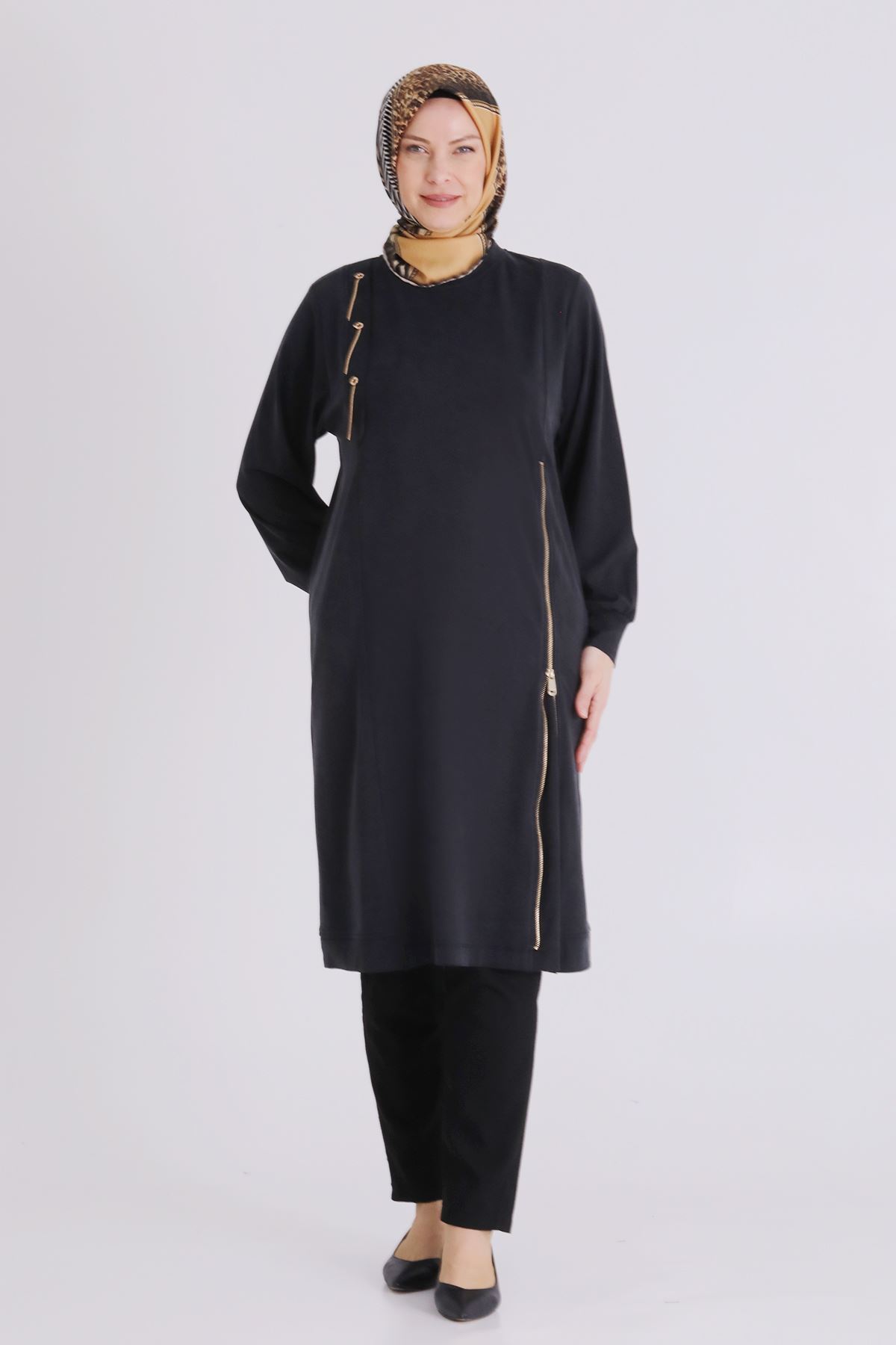 Büyük Beden Tesettür Tunik 20139 Siyah