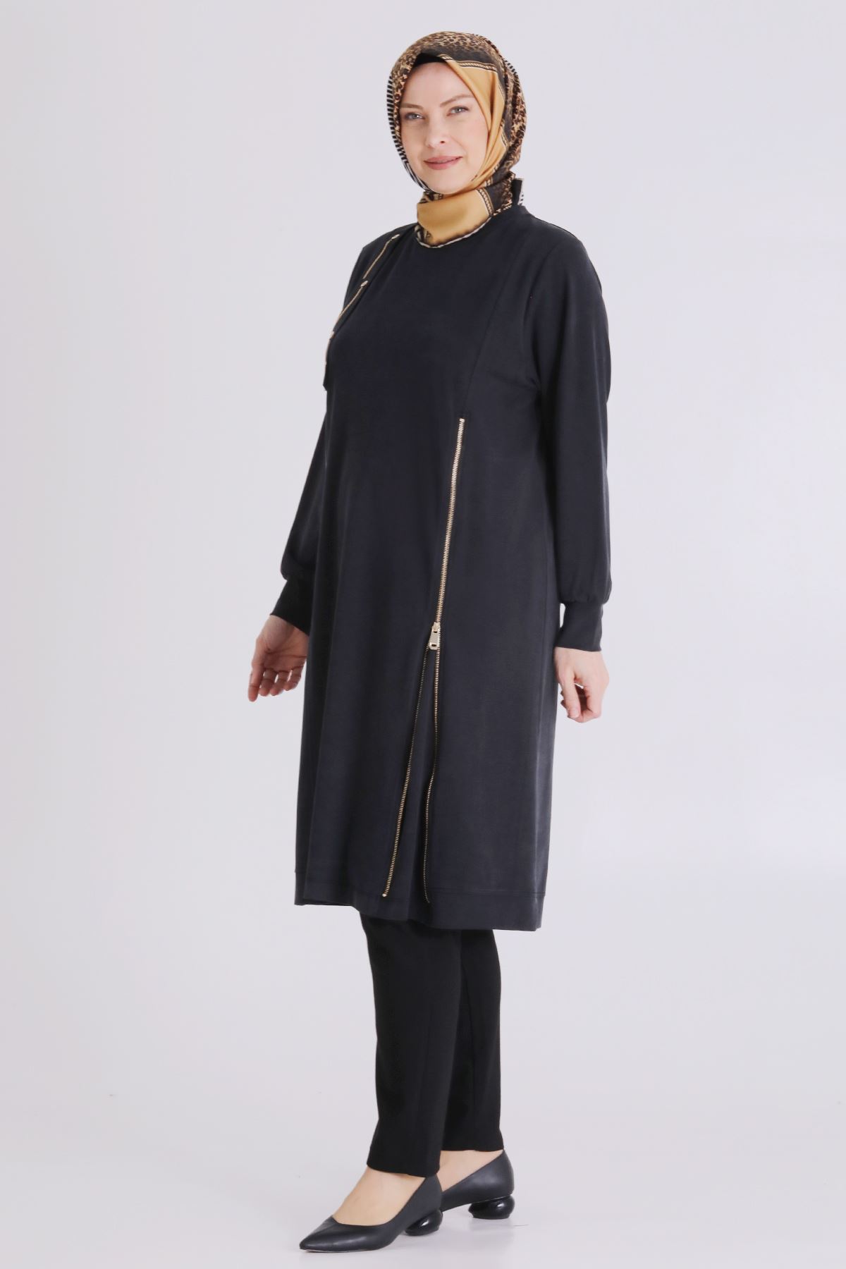Büyük Beden Tesettür Tunik 20139 Siyah