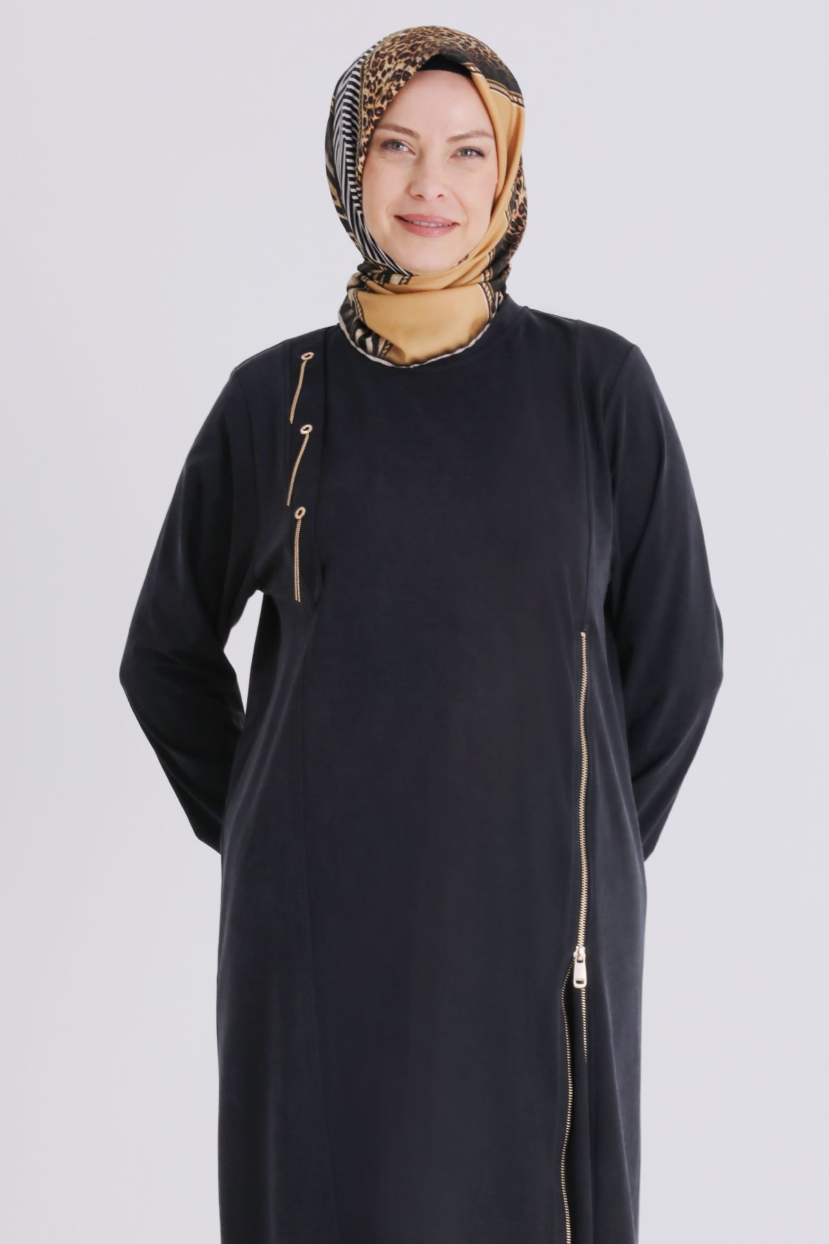 Büyük Beden Tesettür Tunik 20139 Siyah