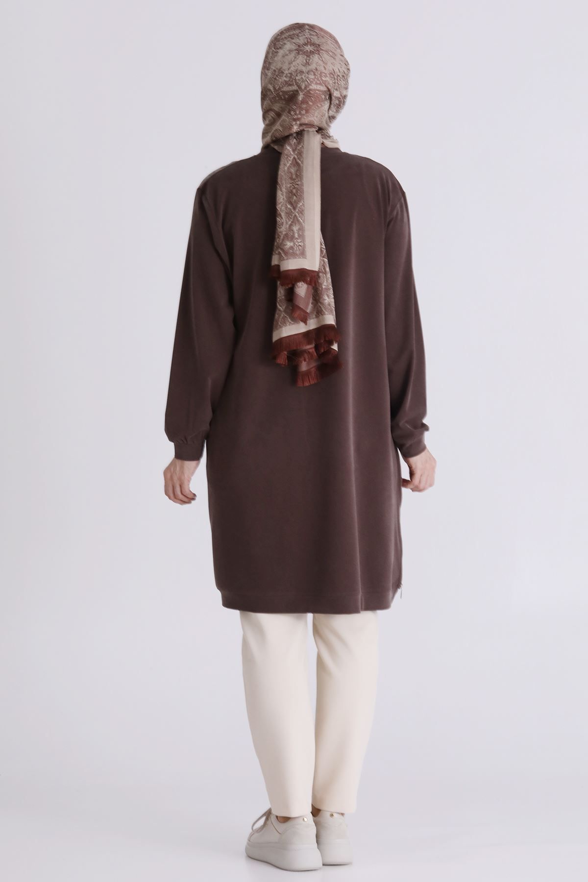 Büyük Beden Tesettür Tunik 20137 Kahve