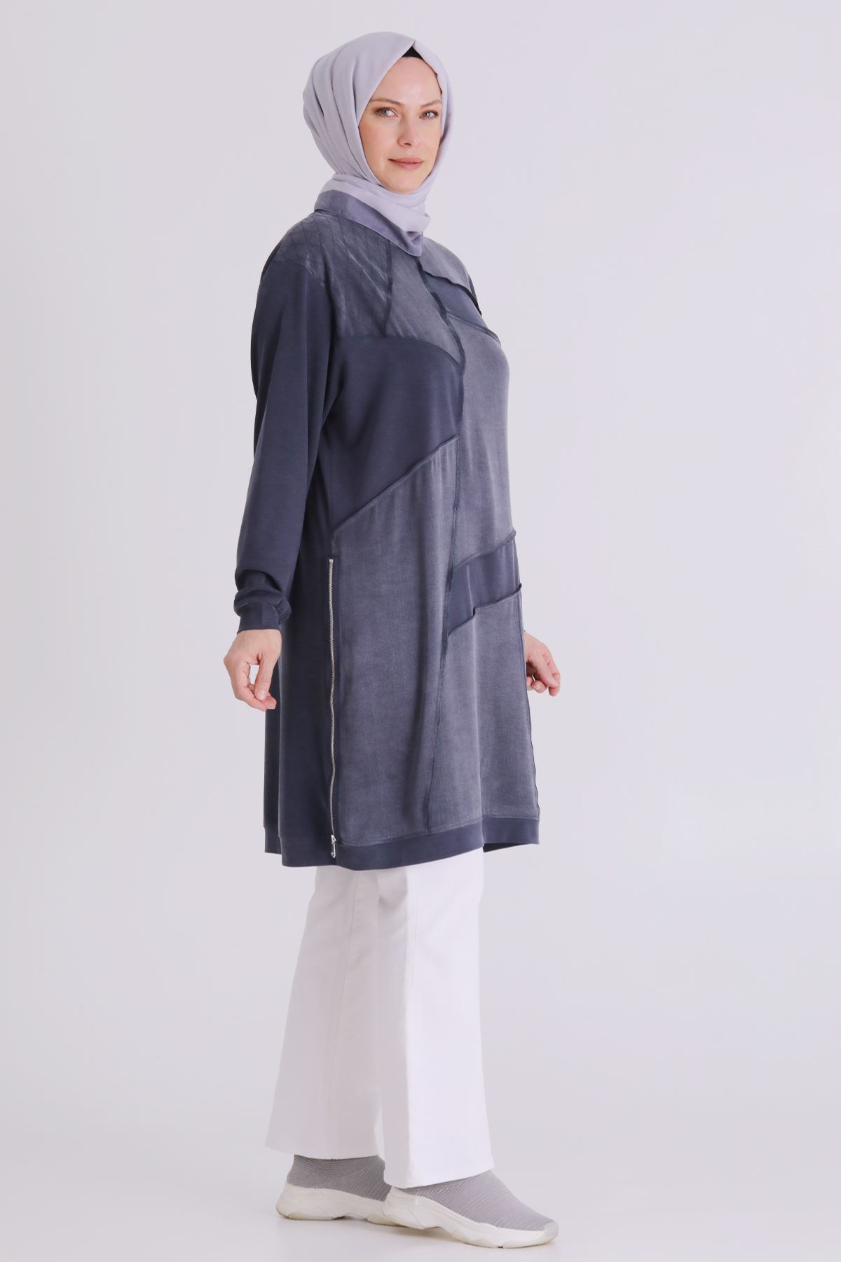 Büyük Beden Tesettür Tunik 20137 Lacivert