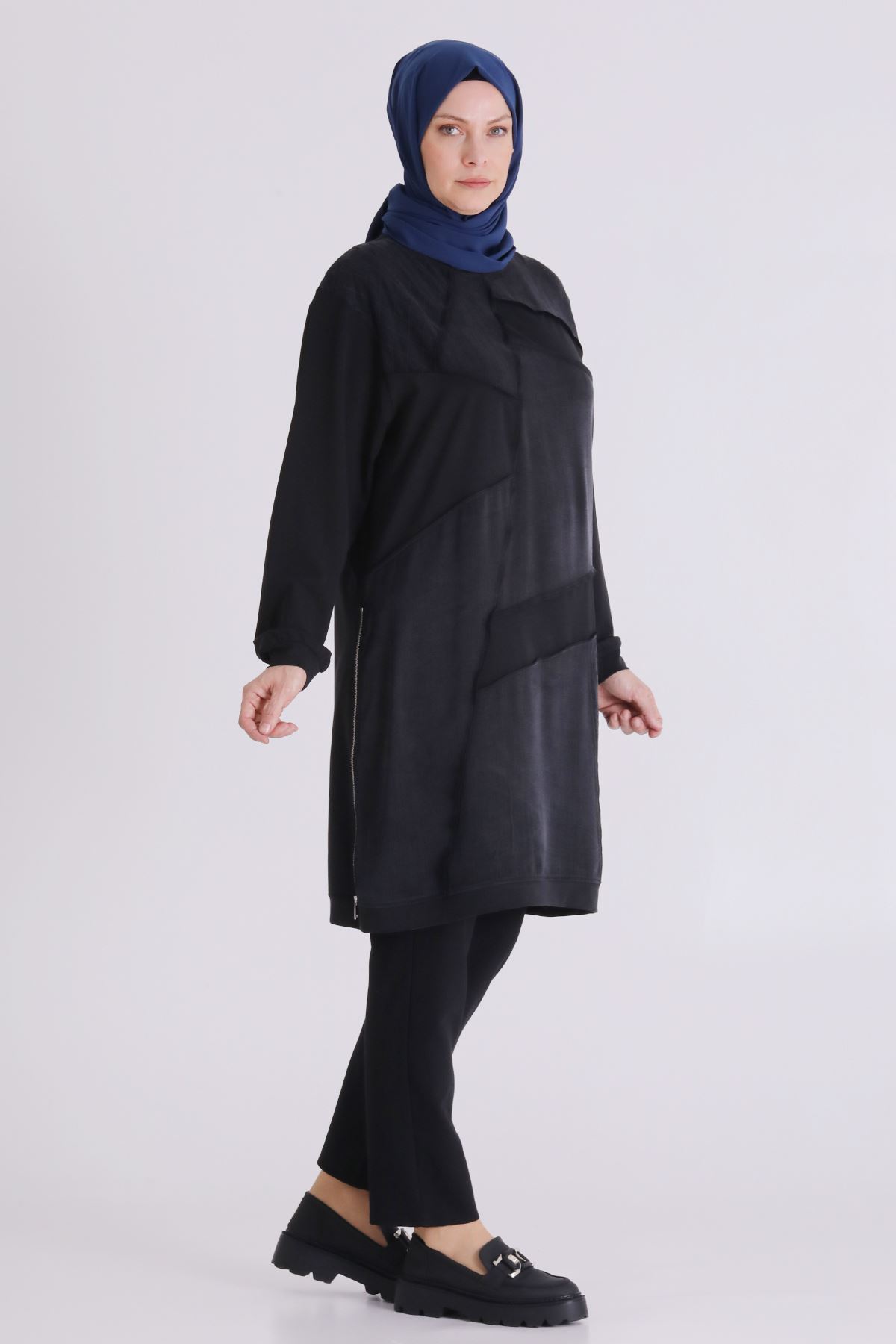 Büyük Beden Tesettür Tunik 20137 Siyah