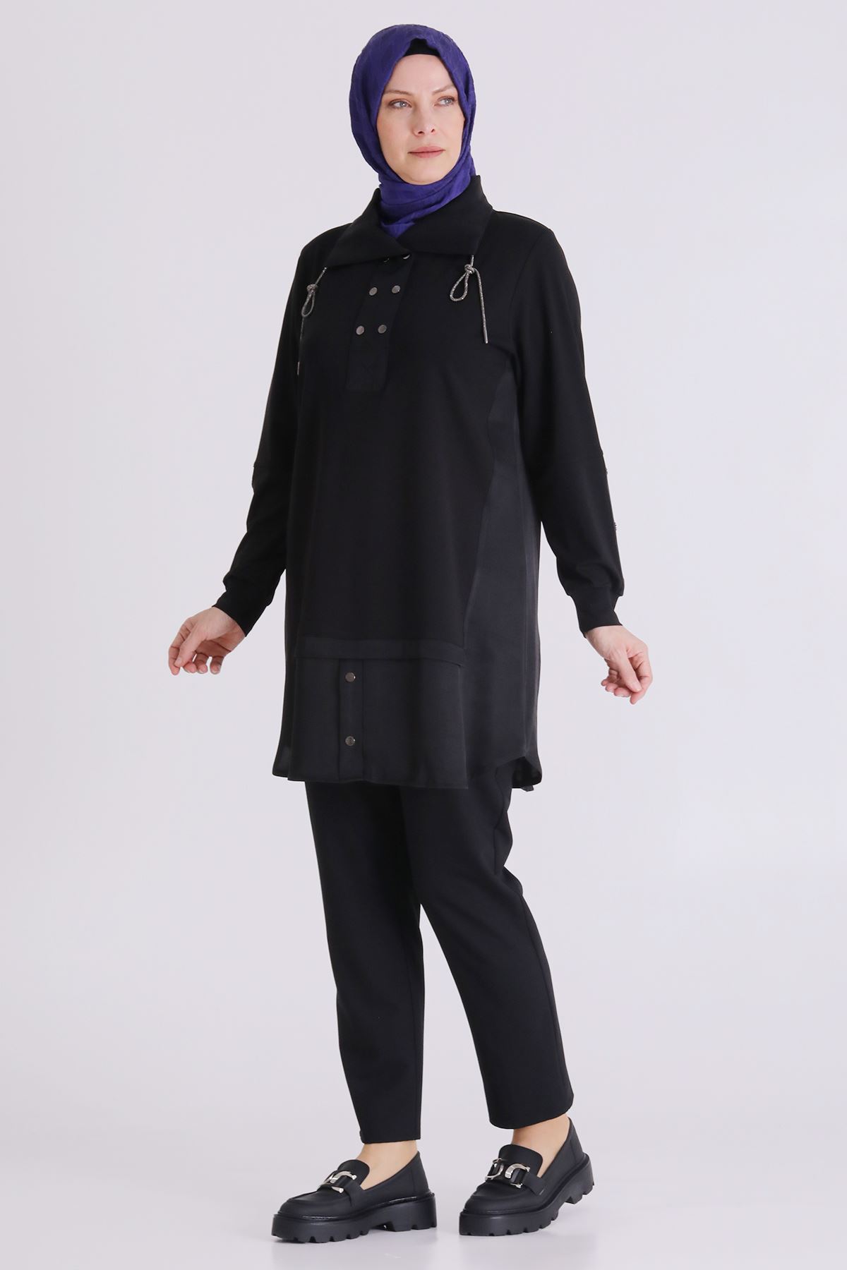 Büyük Beden Tesettür Tunik 20136 Siyah