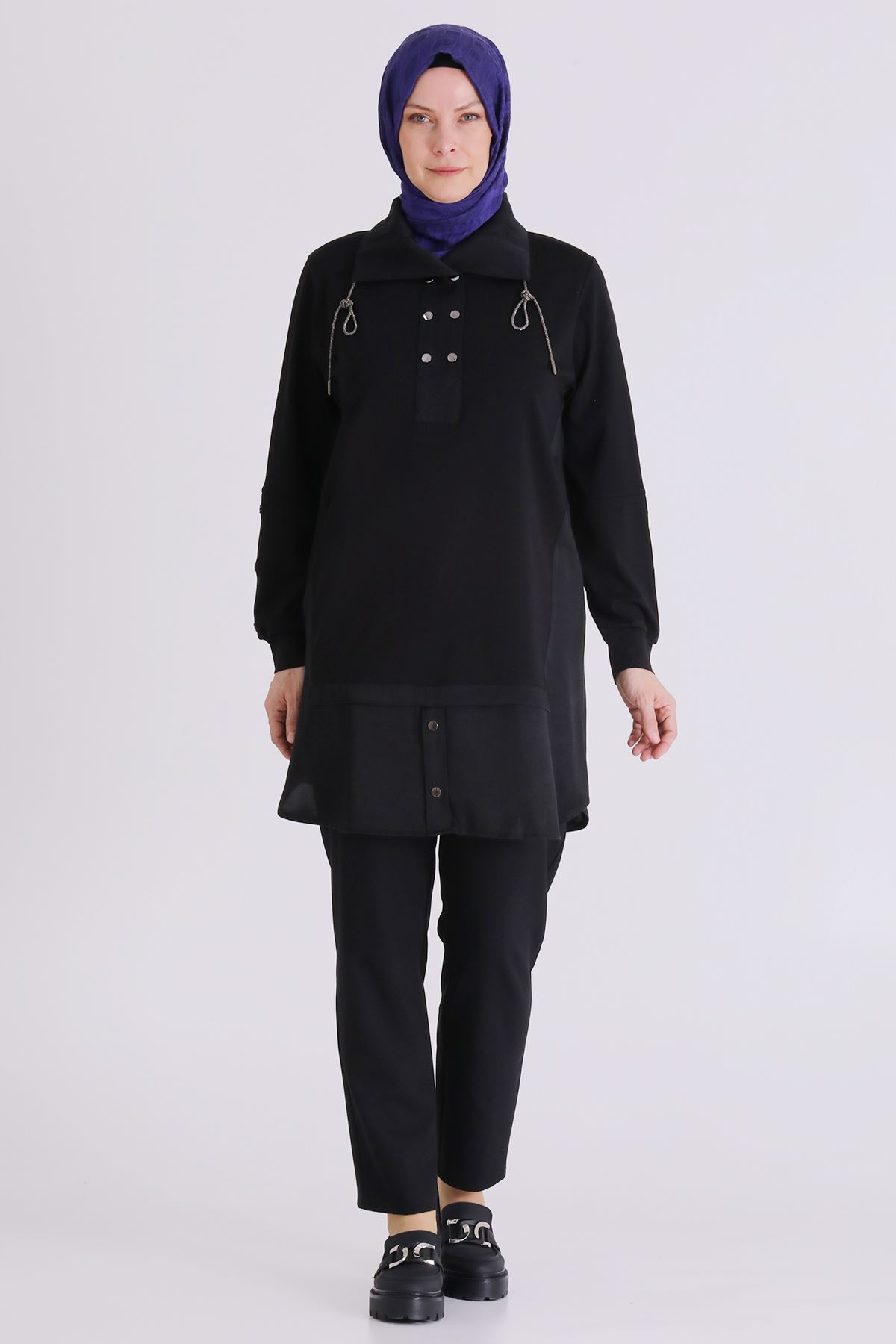 Büyük Beden Tesettür Tunik 20136 Siyah