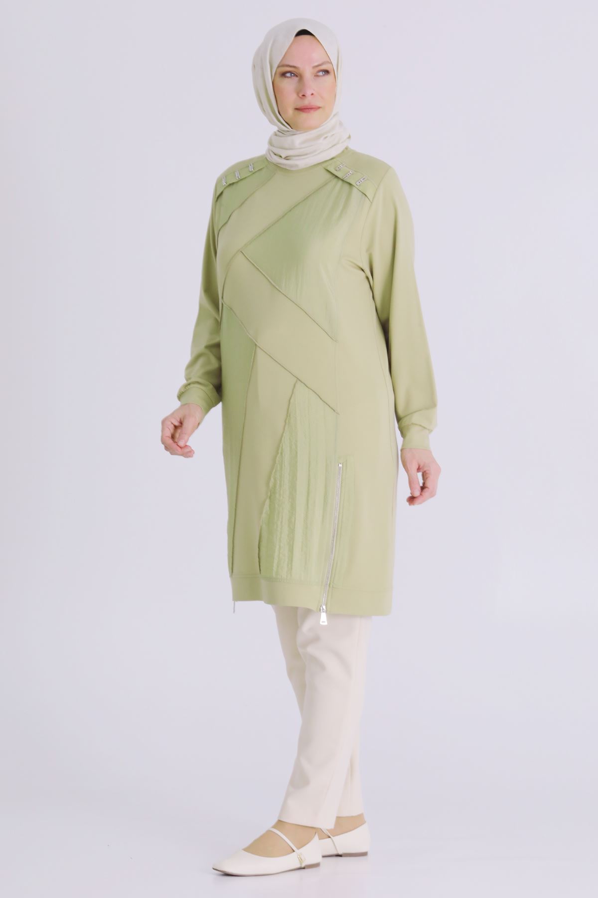 Büyük Beden Tesettür Tunik 20135 Ihlamur