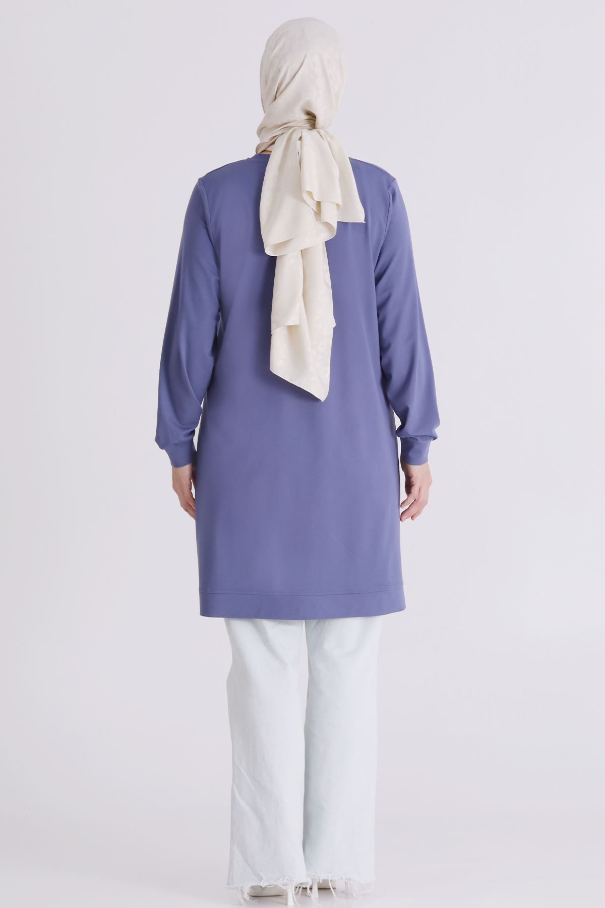 Büyük Beden Tesettür Tunik 20135 Morcivert