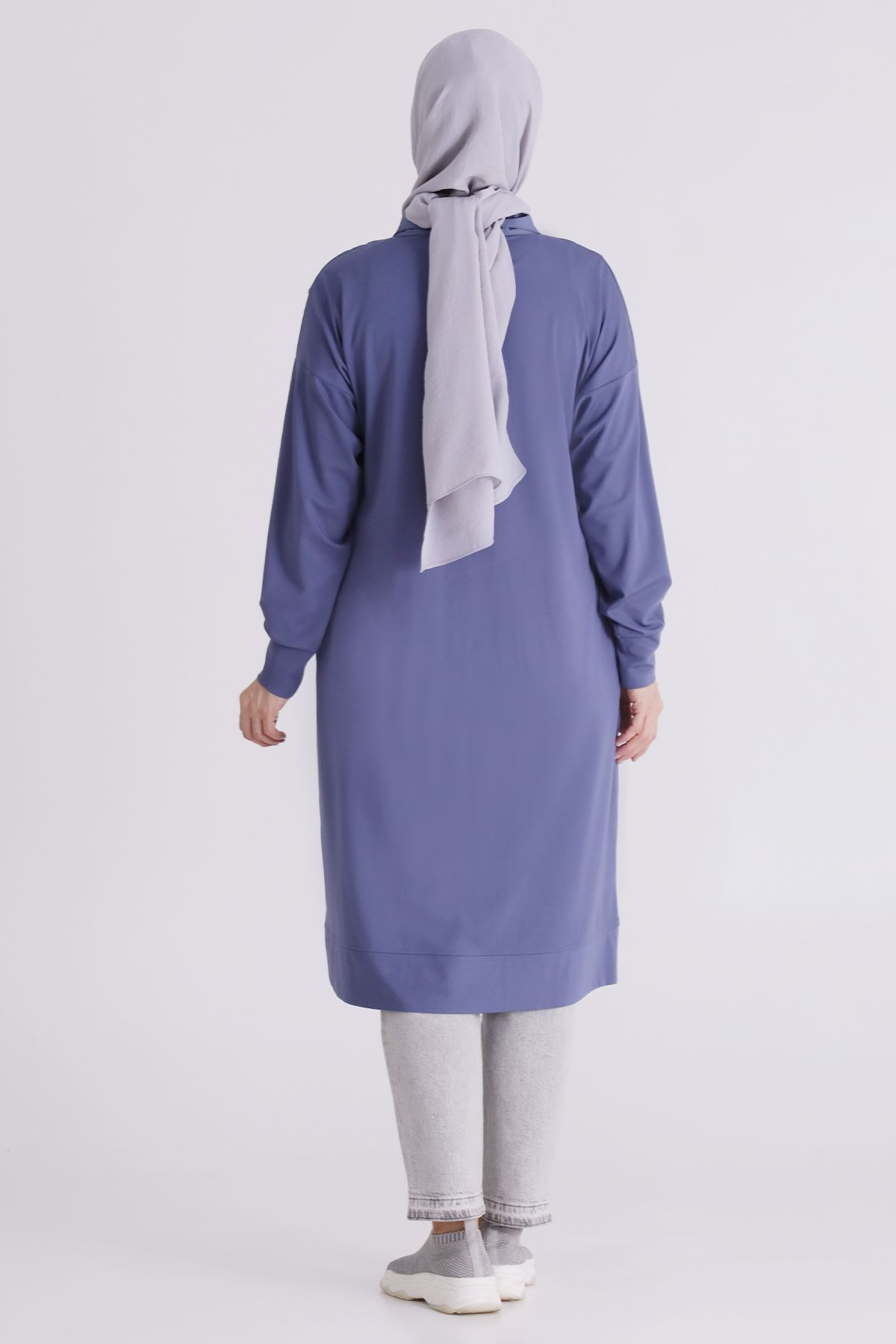 Büyük Beden Tesettür Tunik 20134 Morcivert