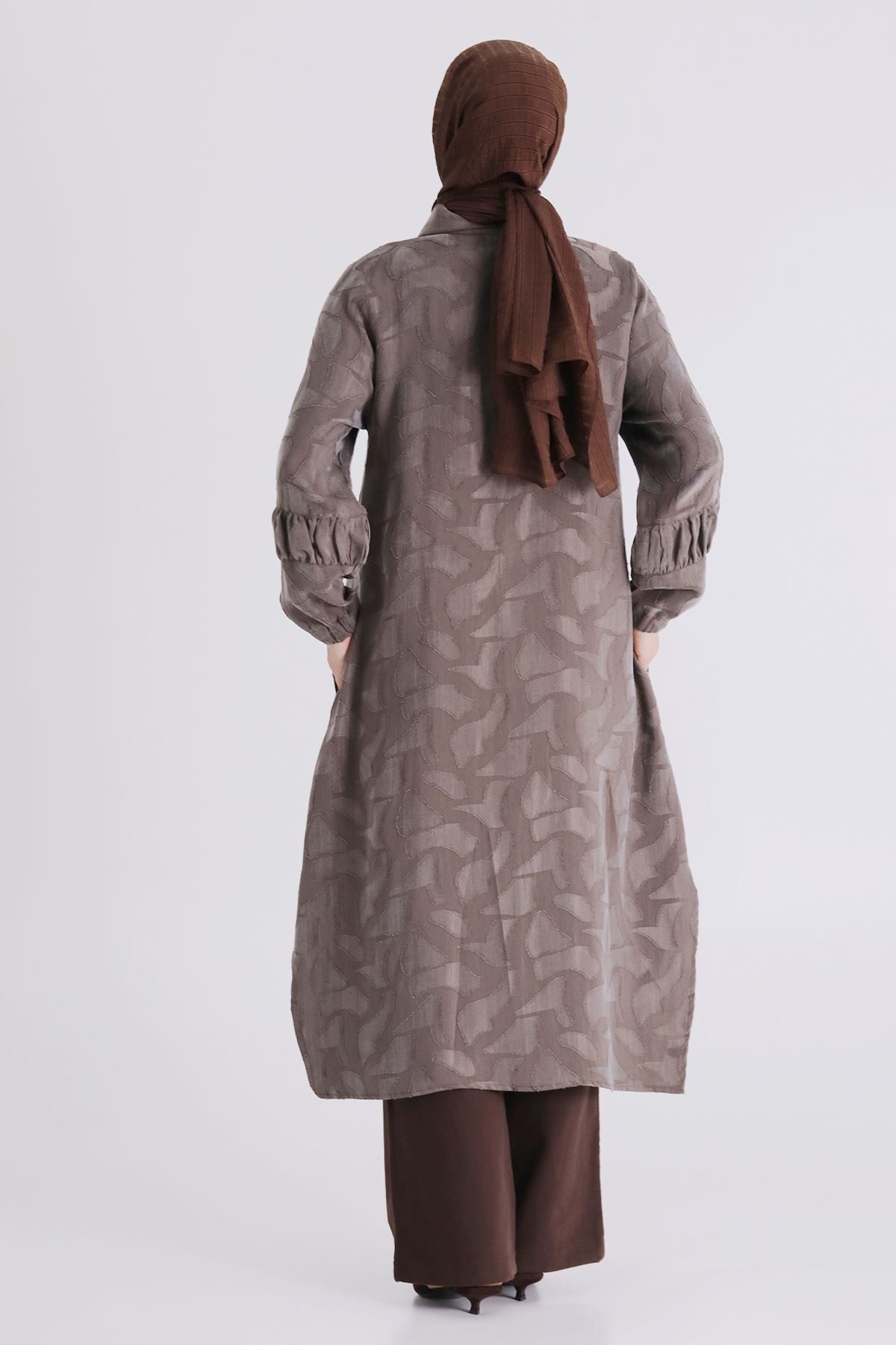 Büyük Beden Tesettür Kap 25145 Koyu Vizon