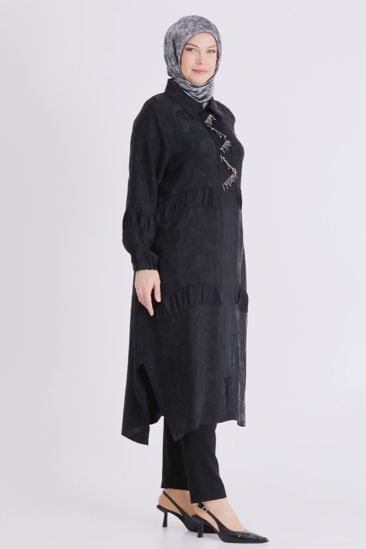 Büyük Beden Tesettür Kap 25145 Siyah