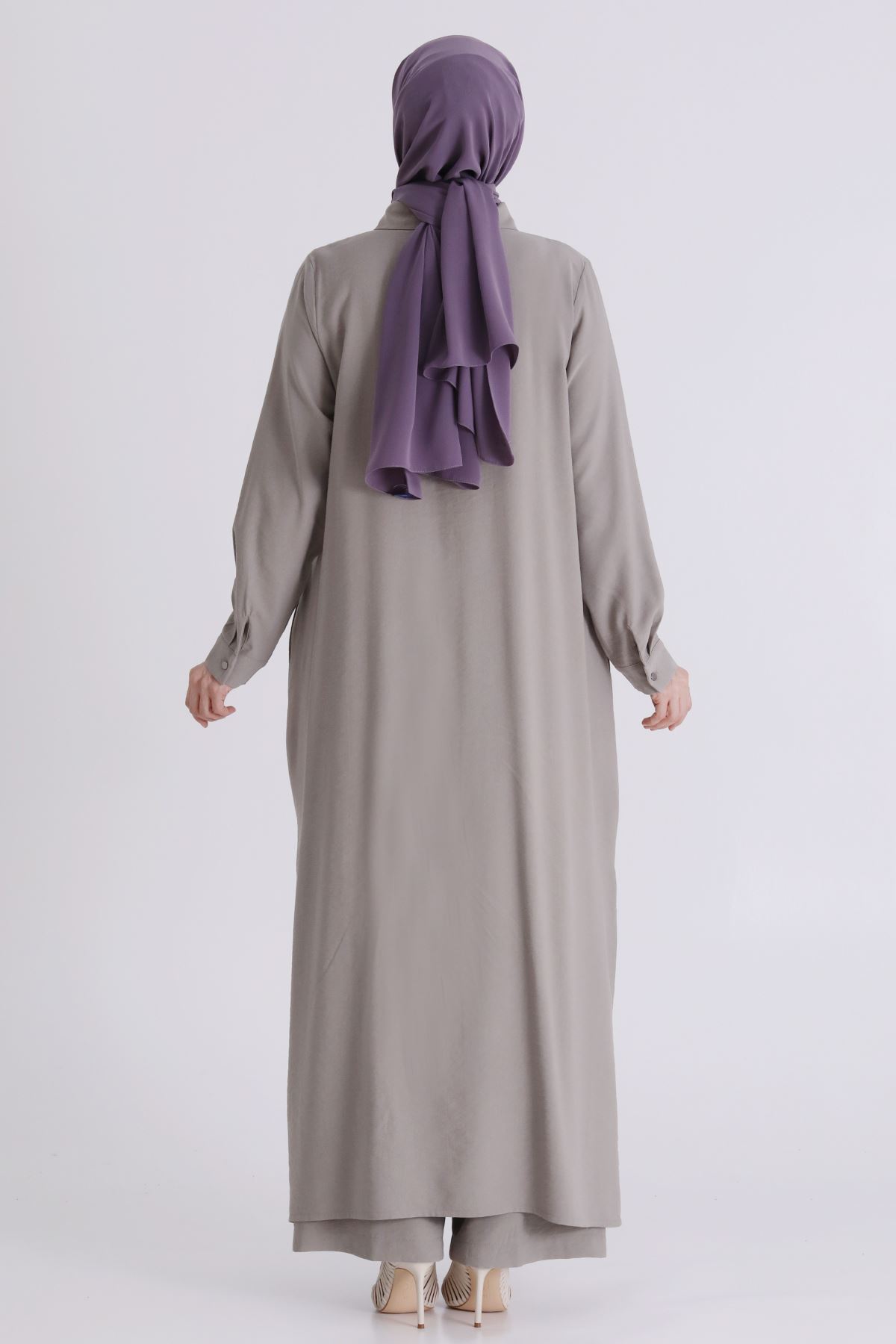 Büyük Beden Tesettür Pantolonlu Takım 3561 Küf