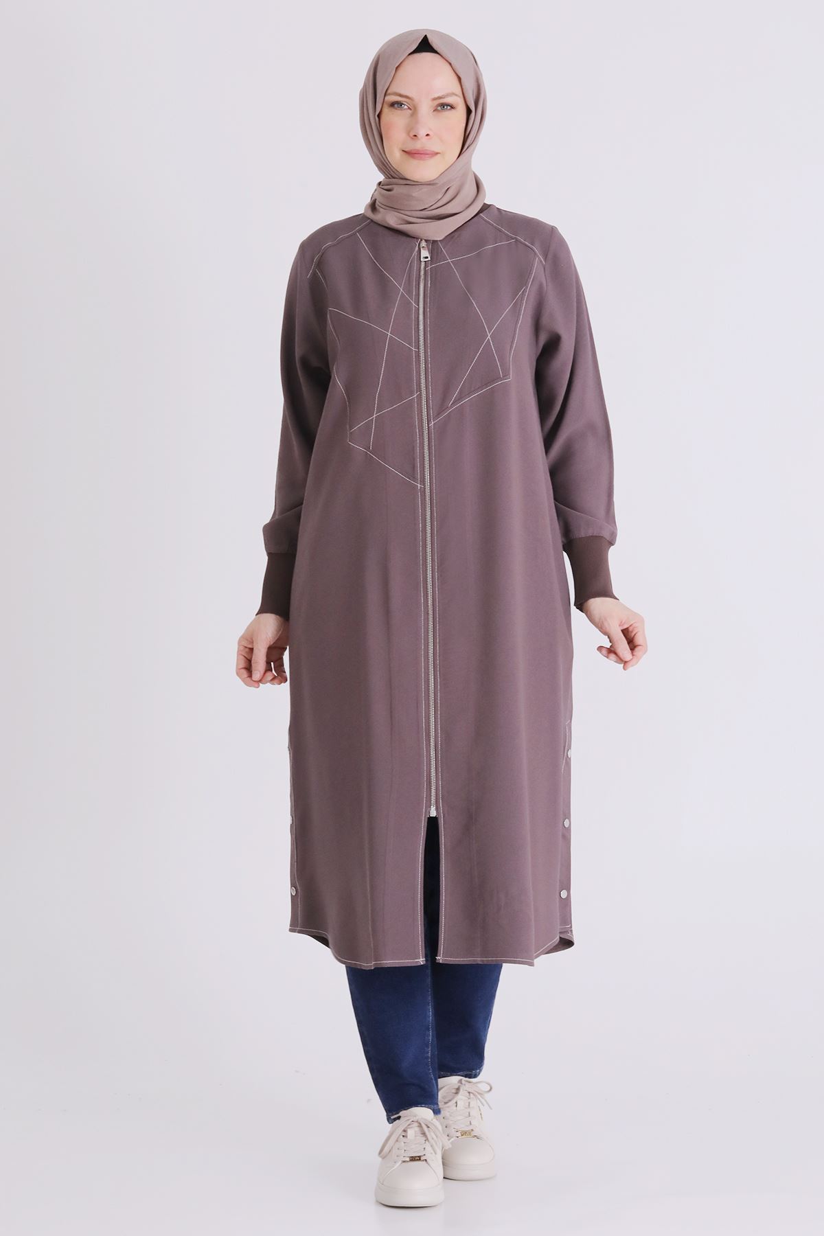 Büyük Beden Tesettür Kap 2553 Kakao