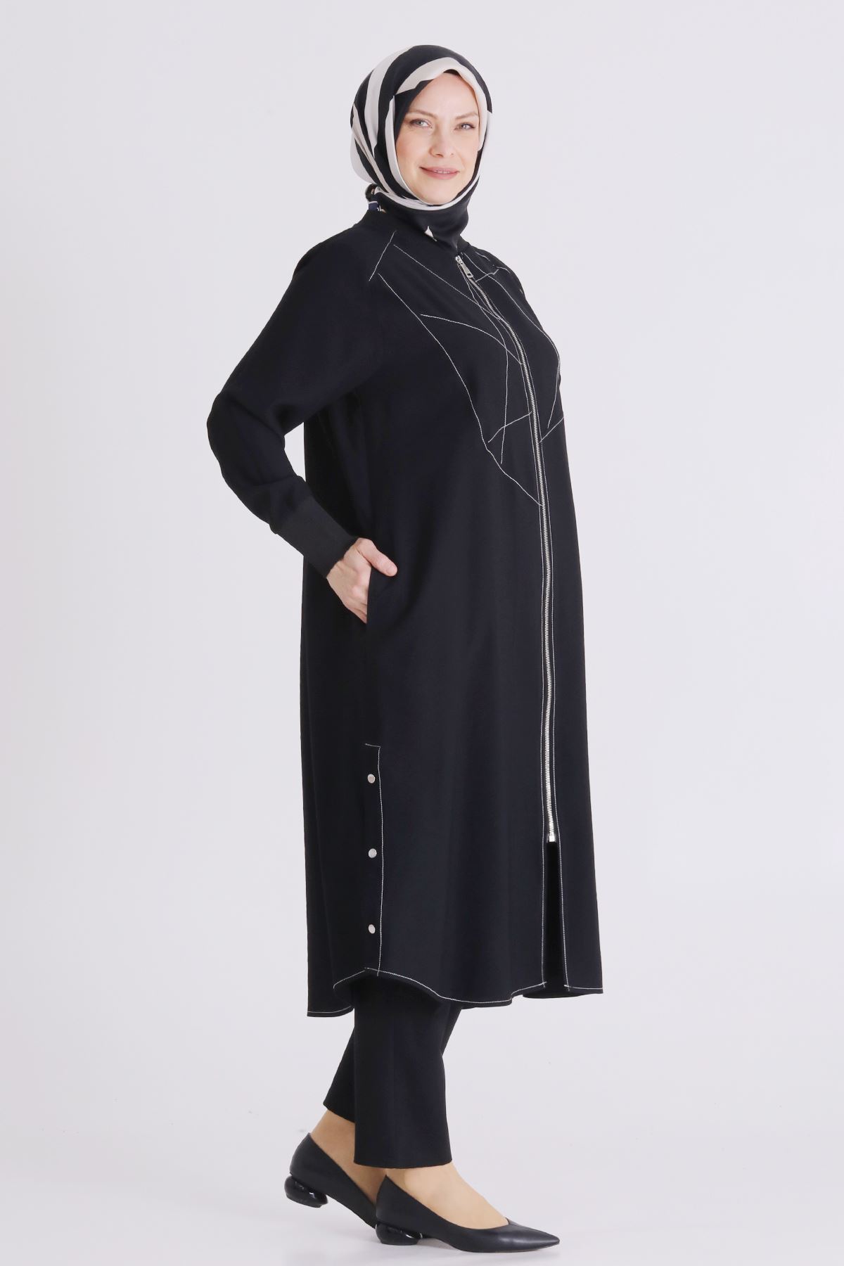 Büyük Beden Tesettür Kap 2553 Siyah