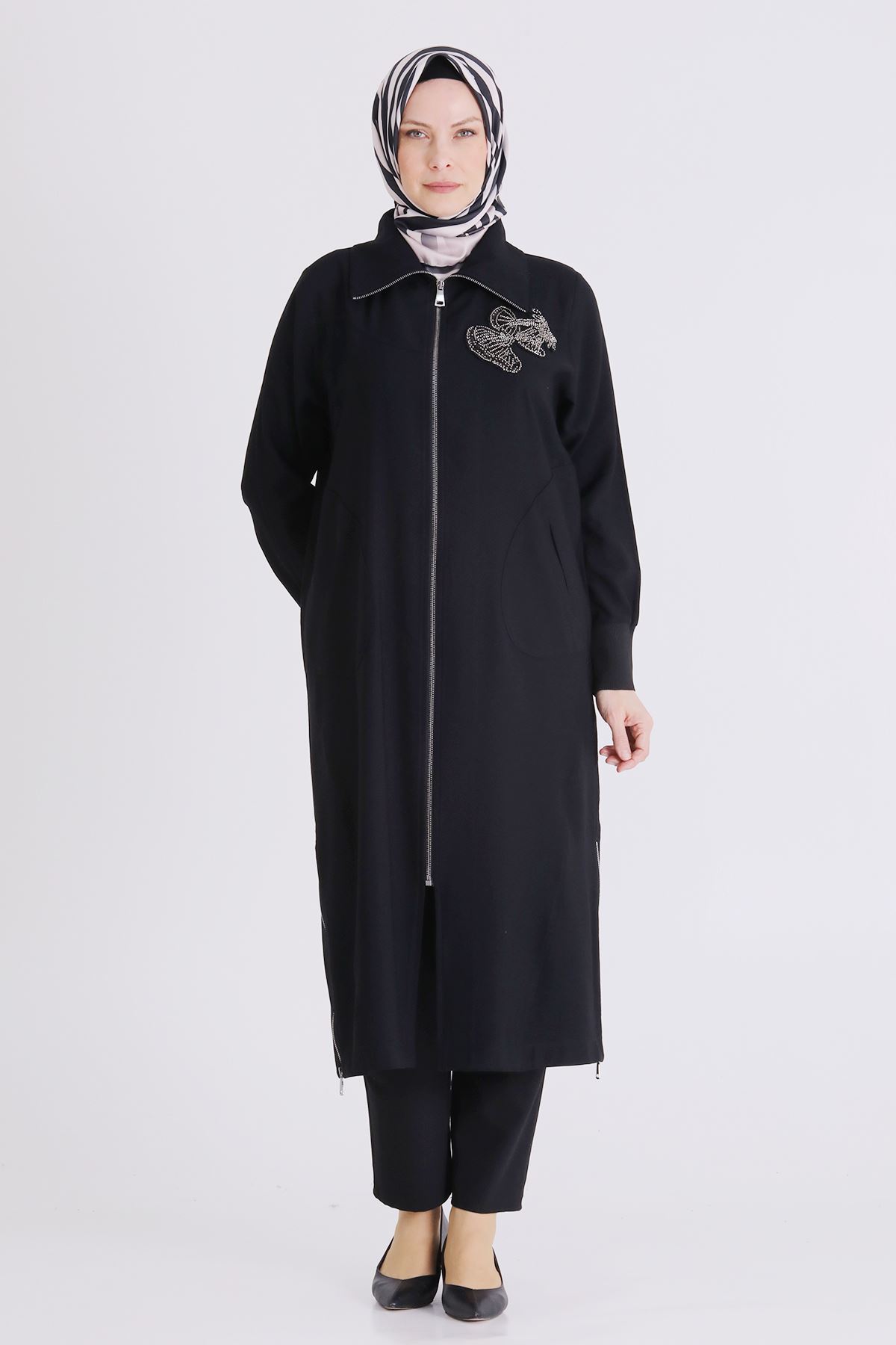 Büyük Beden Tesettür Kap 2556 Siyah