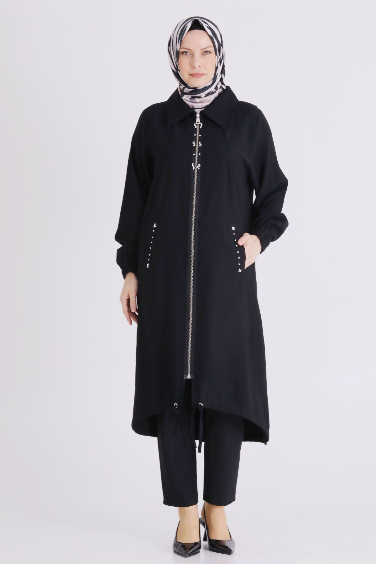 Büyük Beden Tesettür Kap 2555 Siyah