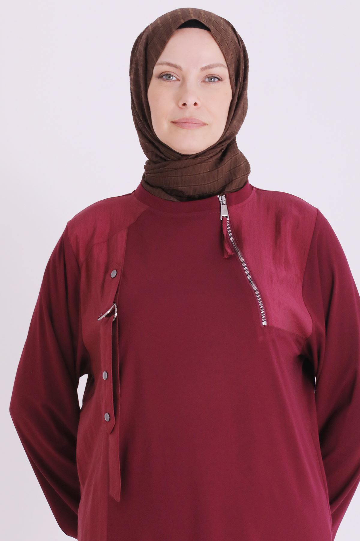 Büyük Beden Tesettür Tunik 2079 Bordo