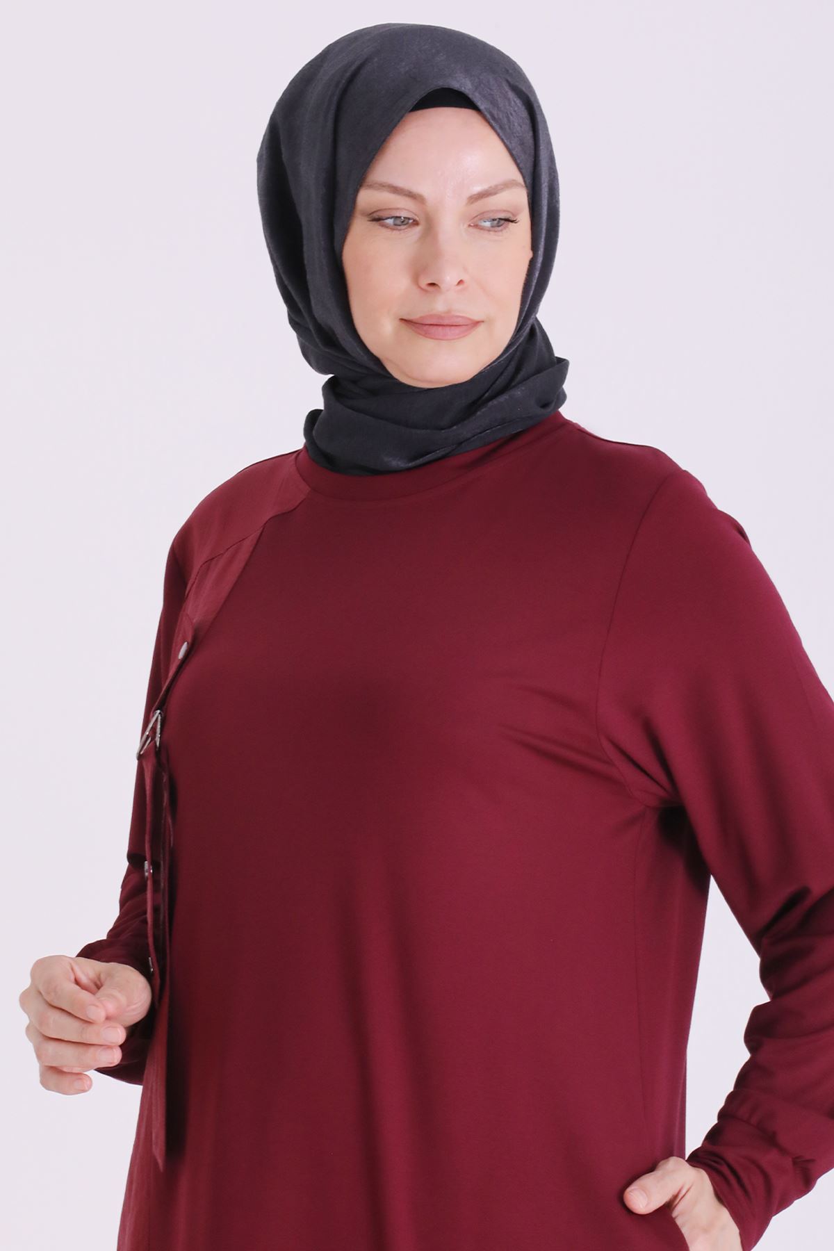 Büyük Beden Tesettür Tunik 2074 Bordo